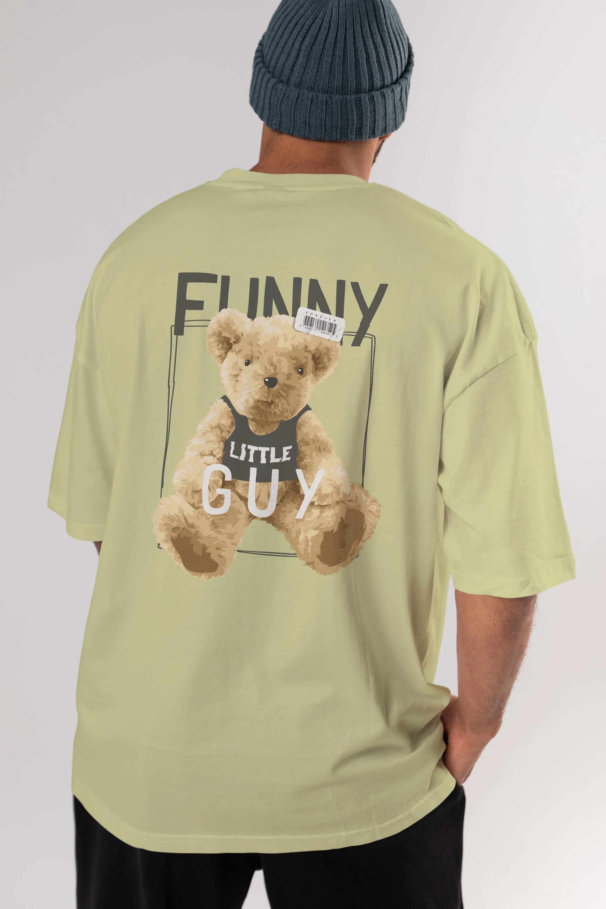 Teddy Bear Funny Arka Baskılı Oversize t-shirt Erkek Kadın Unisex %100 Pamuk