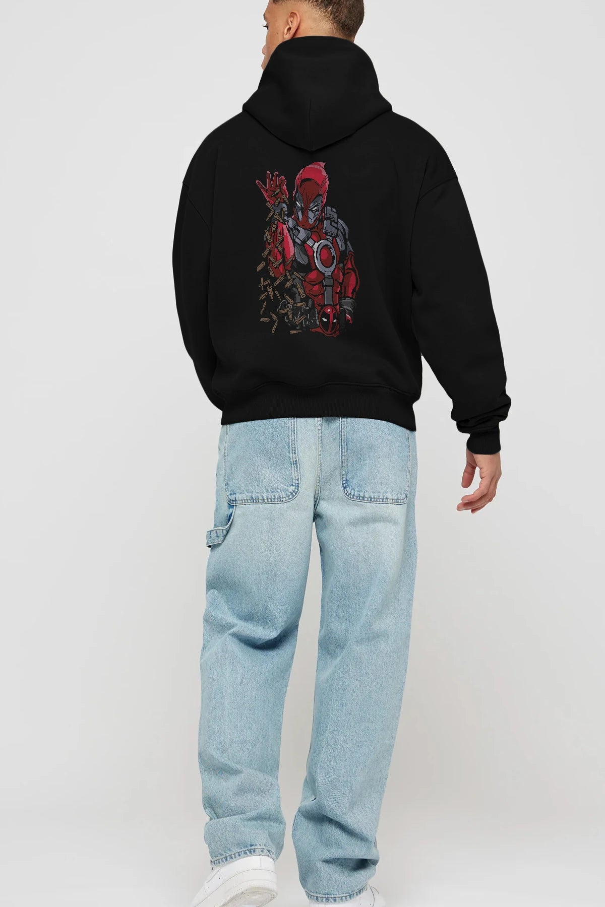 Deadpool (2) Arka Baskılı Hoodie Oversize Kapüşonlu Sweatshirt Erkek Kadın Unisex