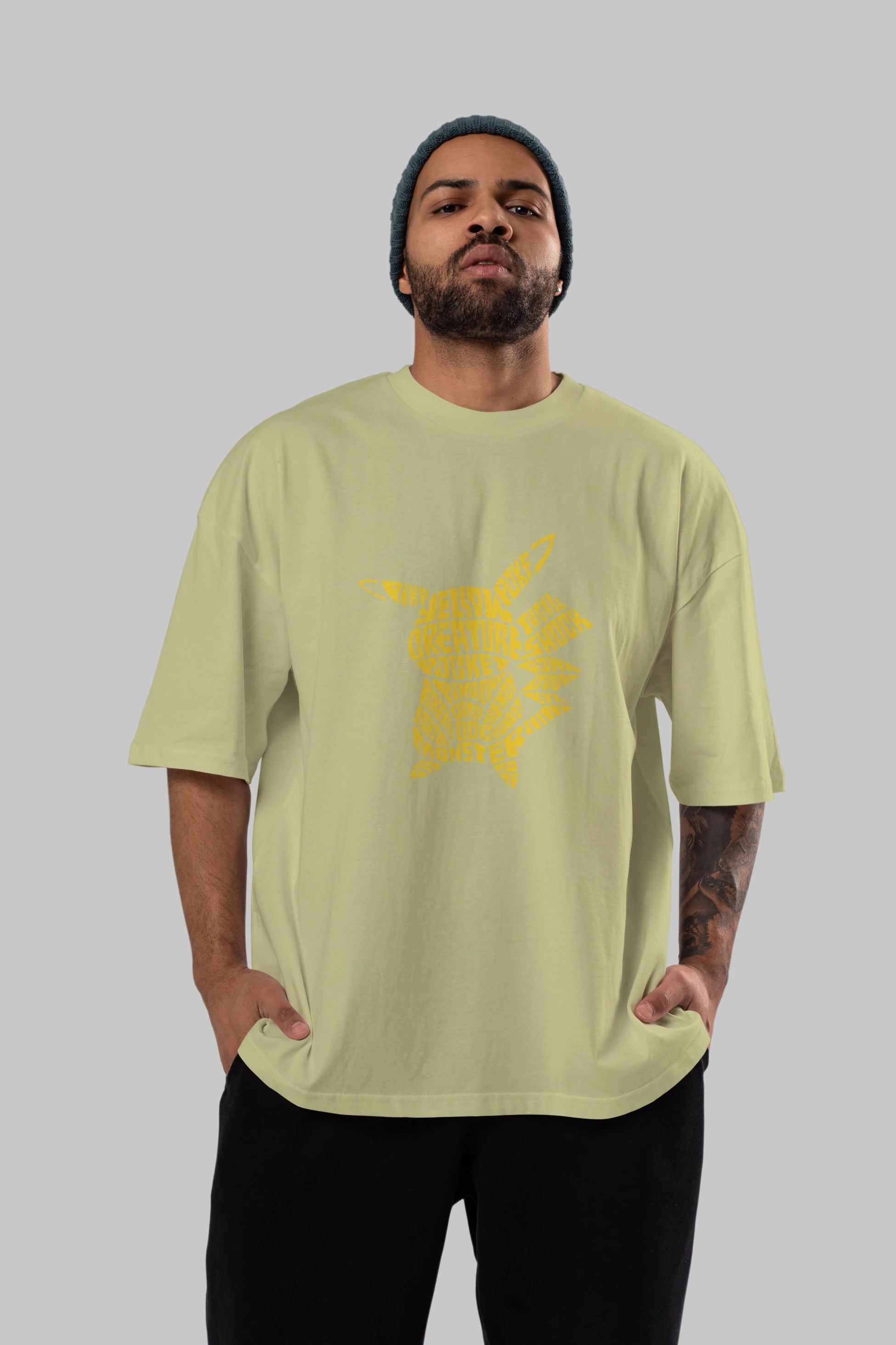Pocket Monster Ön Baskılı Oversize t-shirt %100 pamuk Erkek Kadın Unisex