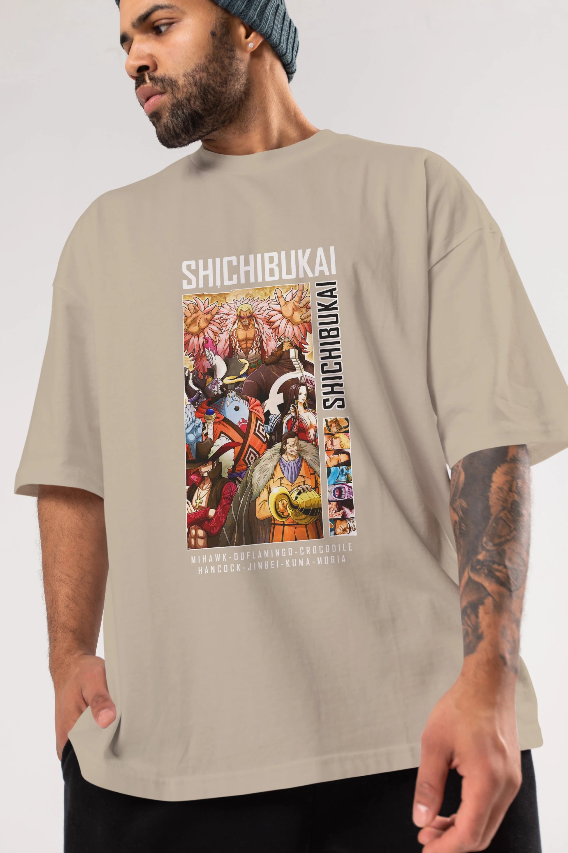Shichibukai Anime Ön Baskılı Oversize t-shirt Erkek Kadın Unisex
