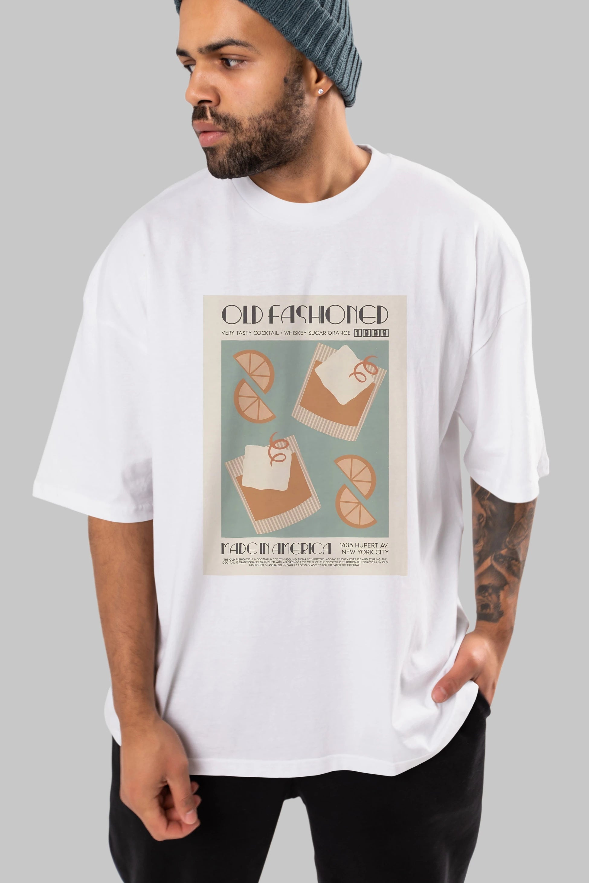 Old Fashioned 2 Ön Baskılı Oversize t-shirt Erkek Kadın Unisex %100 Pamuk Bisiklet Yaka tişort
