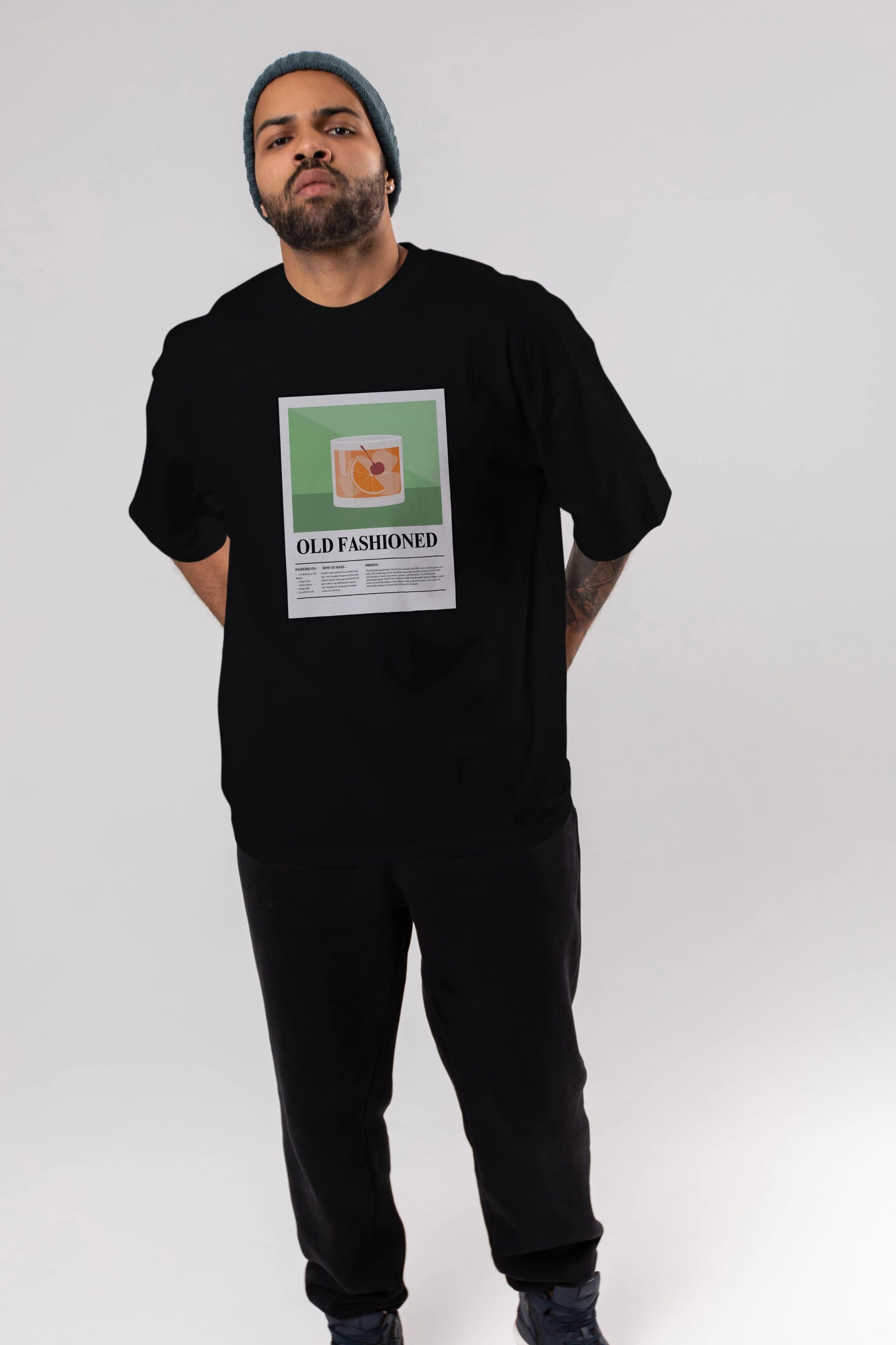 Old Fashioned Ön Baskılı Oversize t-shirt Erkek Kadın Unisex %100 Pamuk Bisiklet Yaka tişort