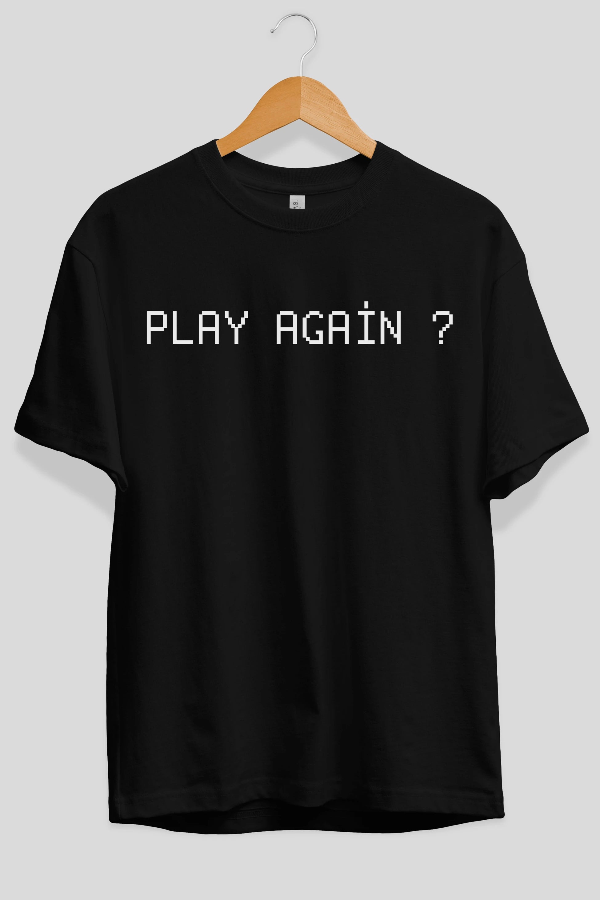 Play Again Ön Baskılı Oversize t-shirt %100 pamuk Erkek Kadın Unisex