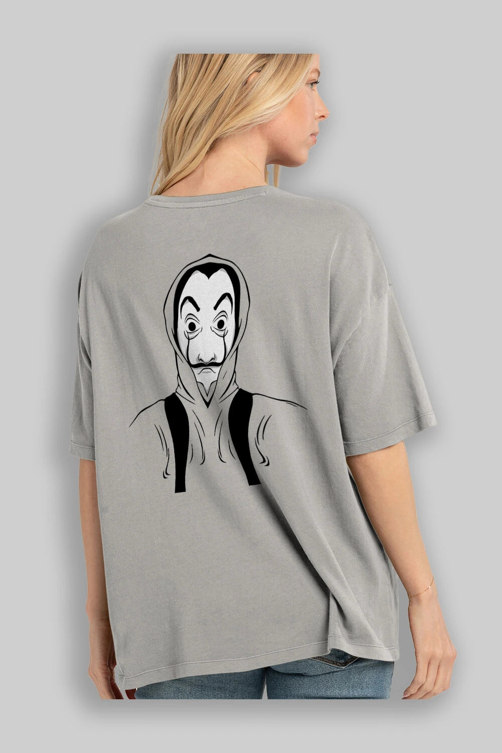 La Casa De Papel (7) Arka Baskılı Oversize t-shirt Erkek Kadın Unisex %100 Pamuk Bisiklet Yaka tişort