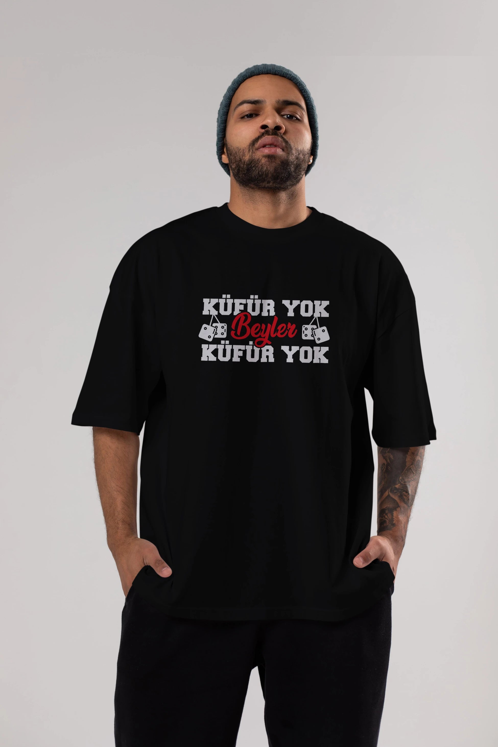 Küfür Yok Beyler Ön Baskılı Oversize t-shirt %100 pamuk Erkek Kadın Unisex