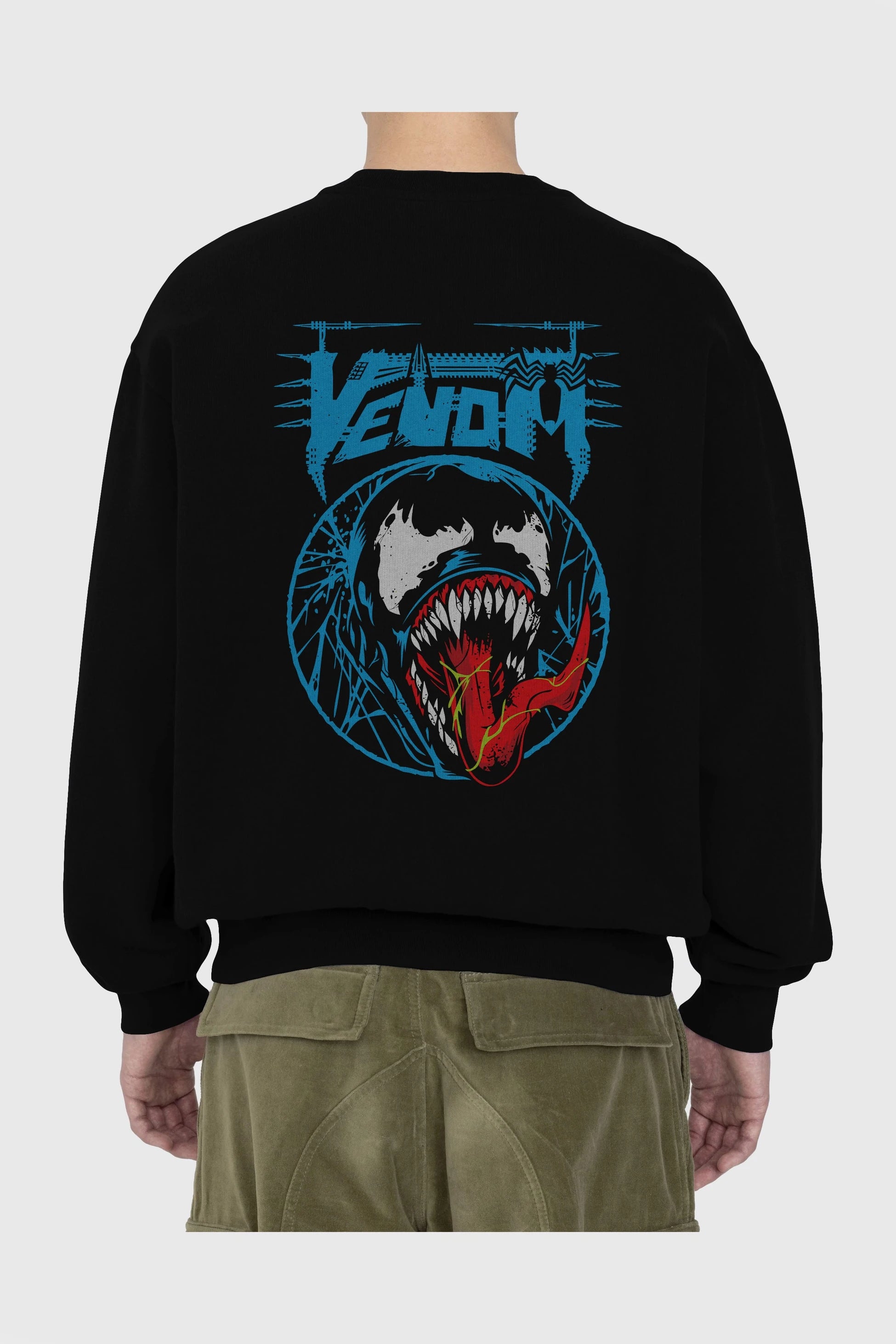 Venom (23) Arka Baskılı Oversize Sweatshirt Erkek Kadın Unisex