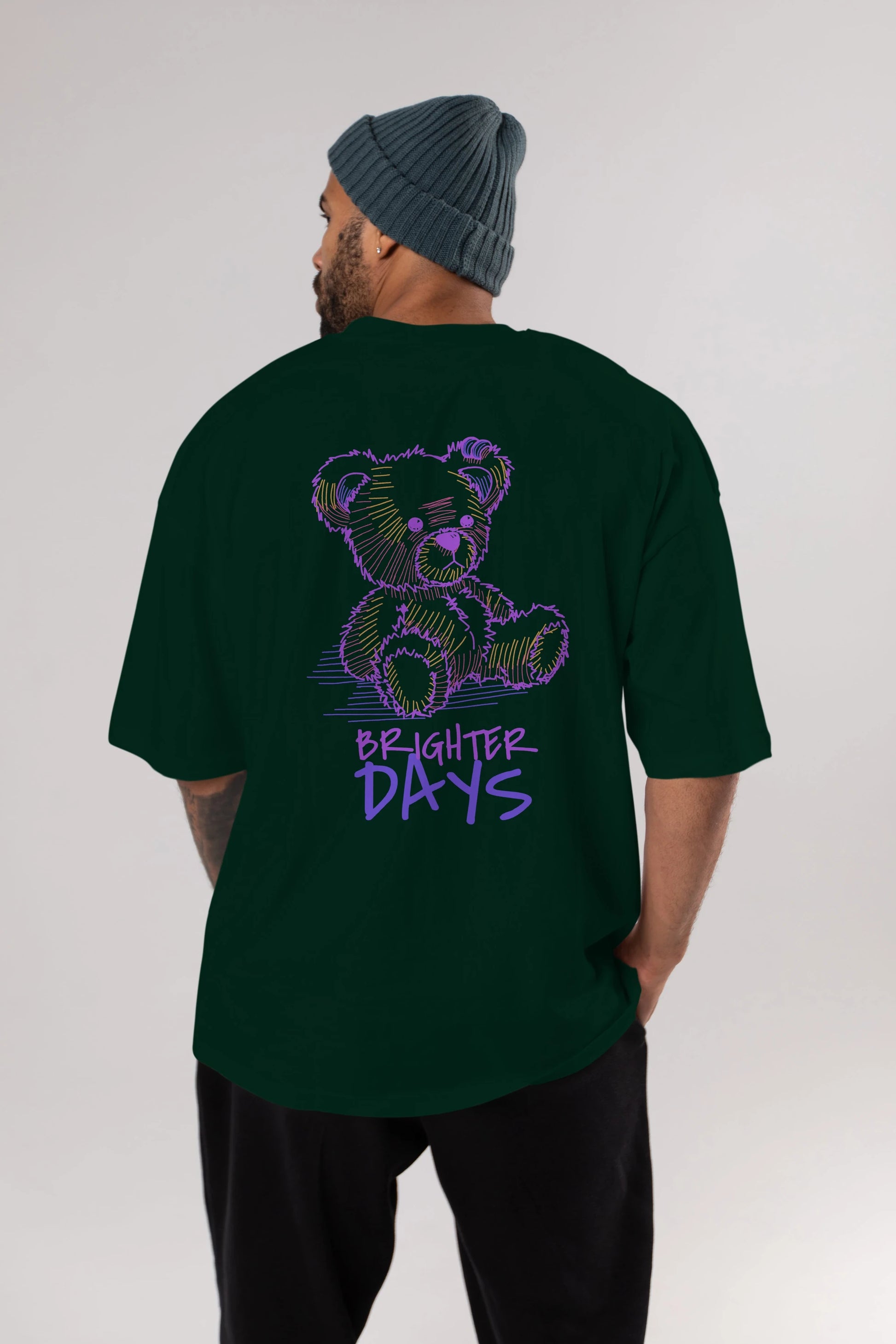 Brighter Days Arka Baskılı Oversize t-shirt Erkek Kadın Unisex