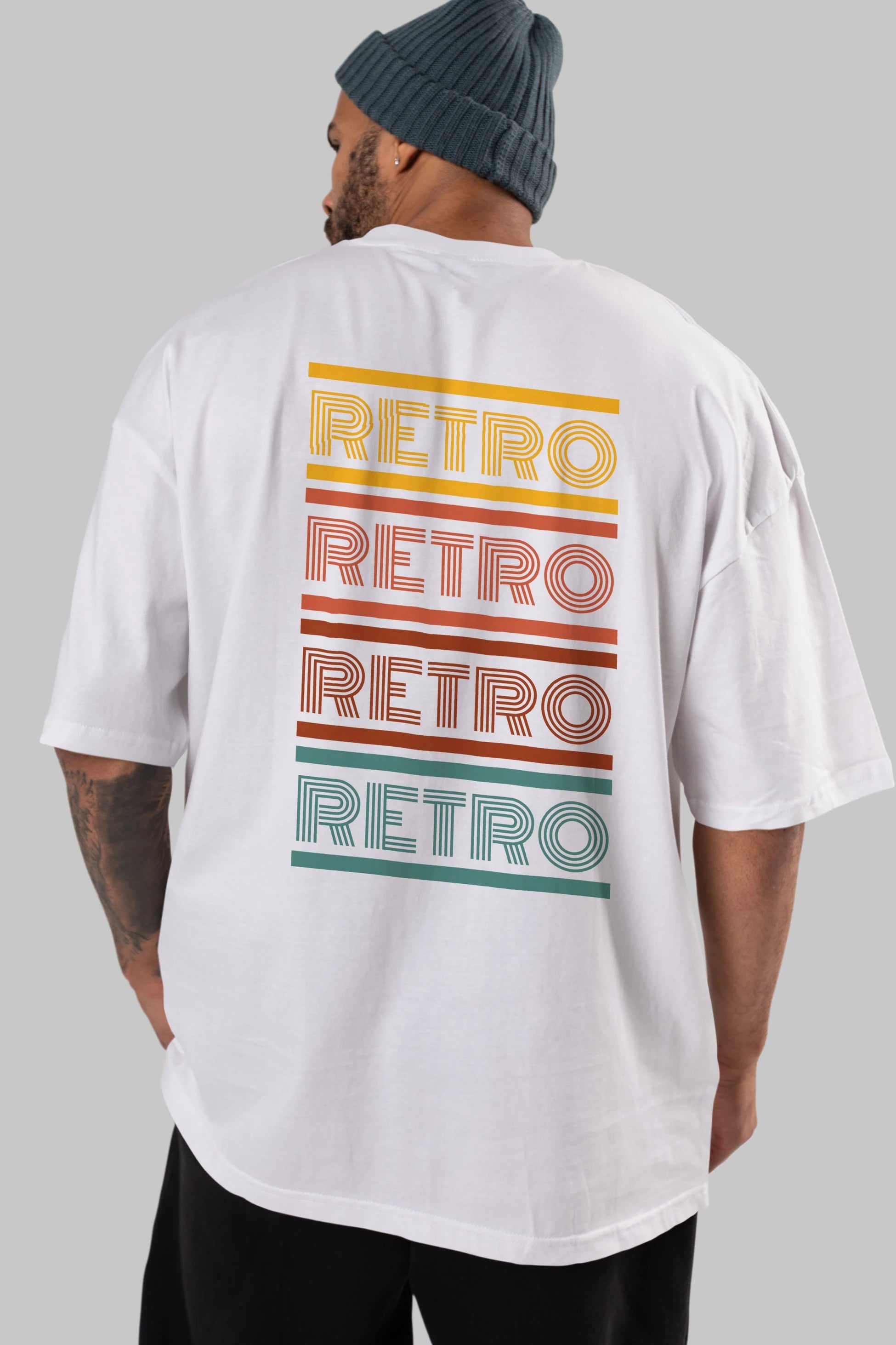 Retro Yazılı Arka Baskılı Oversize t-shirt Erkek Kadın Unisex