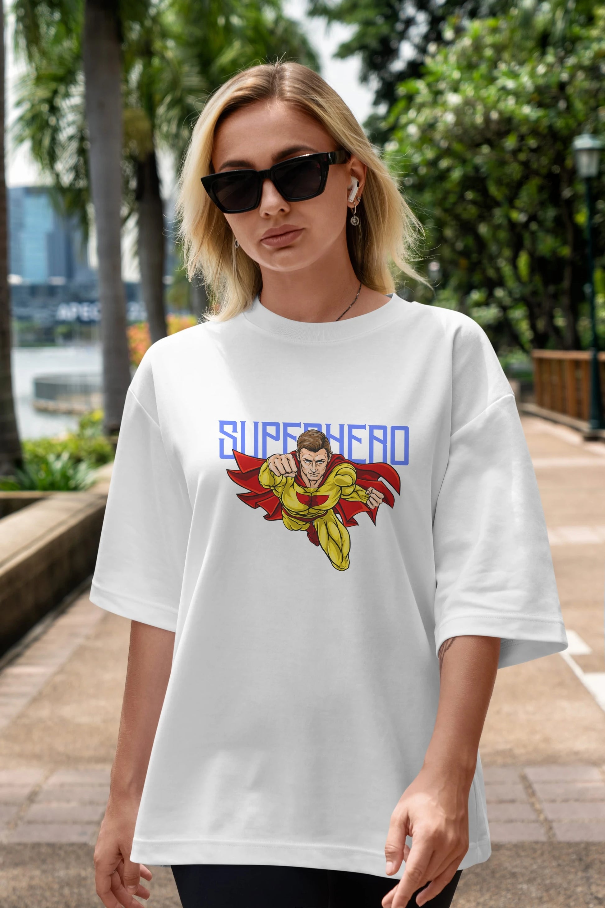 Super Hero Ön Baskılı Oversize t-shirt Erkek Kadın Unisex