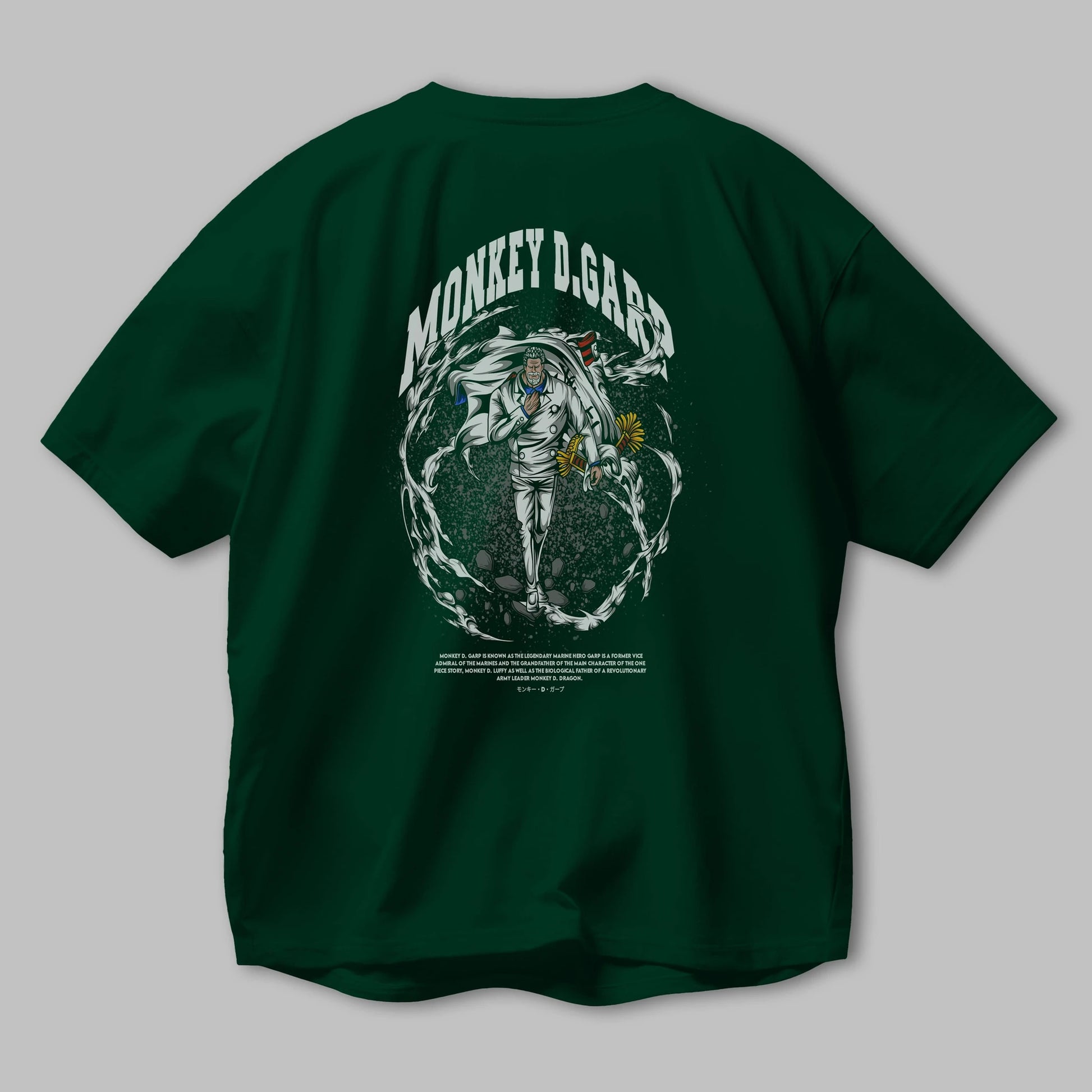 Monkey D. Garp Anime Arka Baskılı Oversize t-shirt Erkek Kadın Unisex