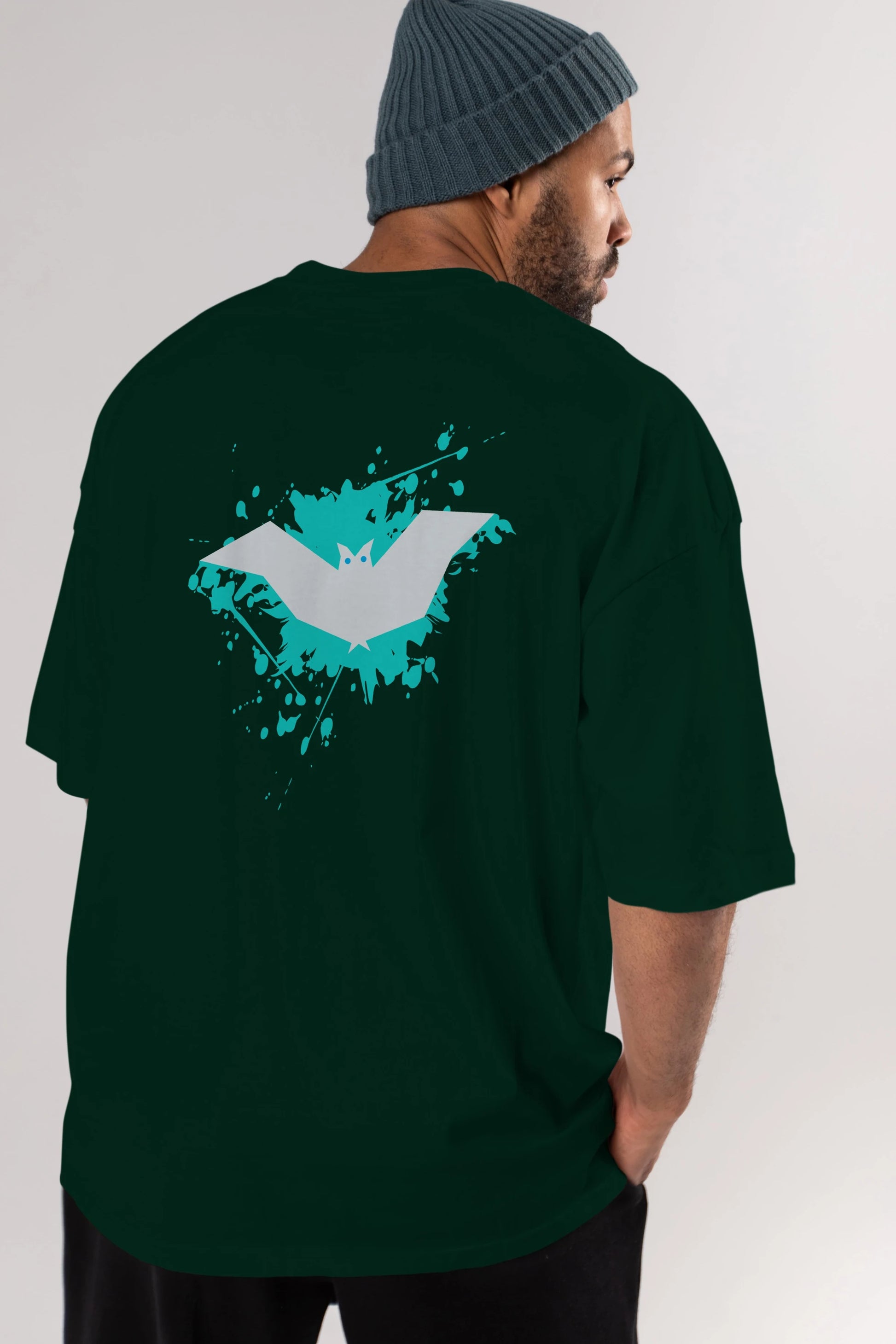 Halloween Arka Baskılı Oversize t-shirt Erkek Kadın Unisex