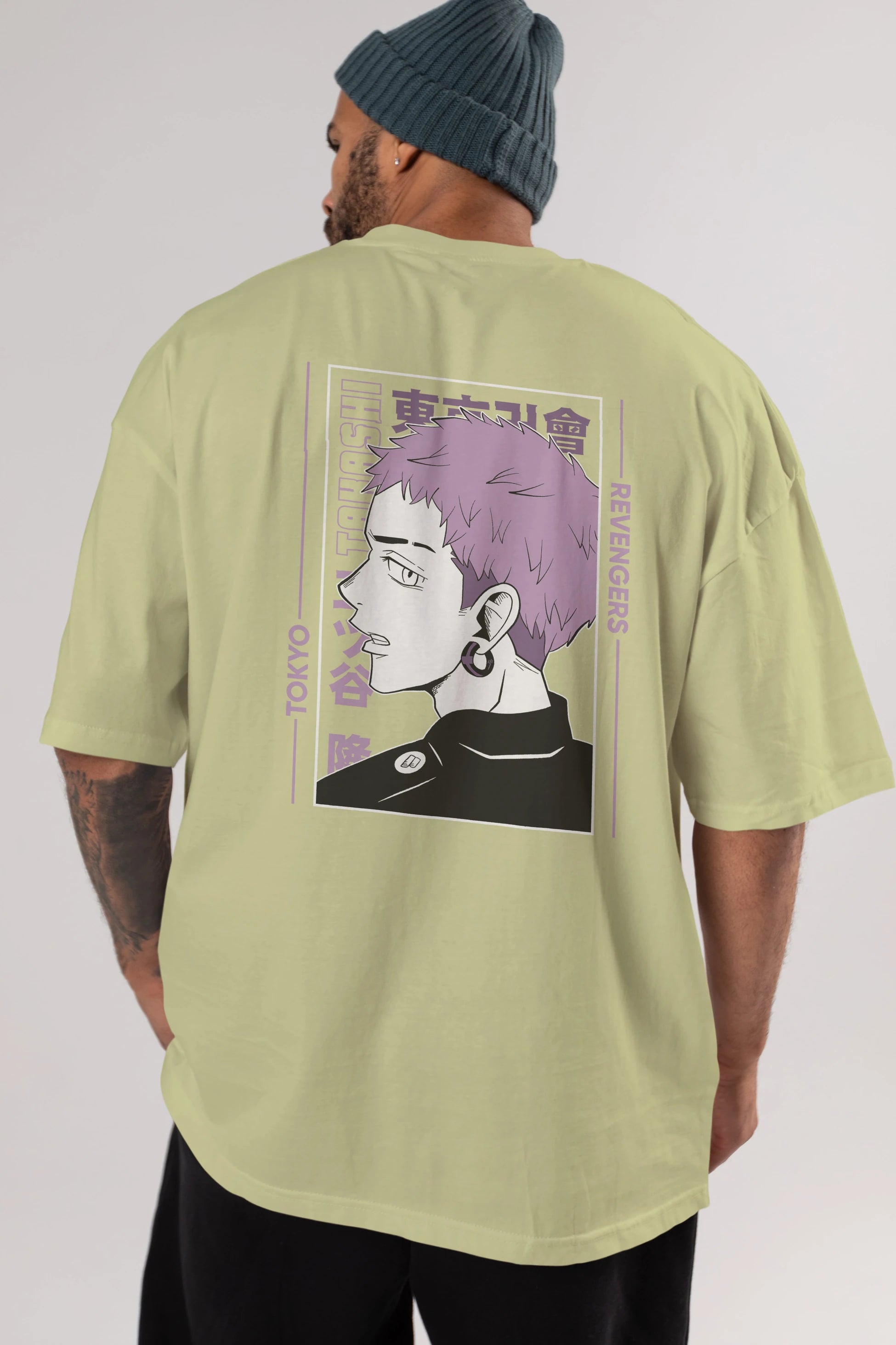 Takashi Mitsuya Anime Arka Baskılı Oversize t-shirt Erkek Kadın Unisex