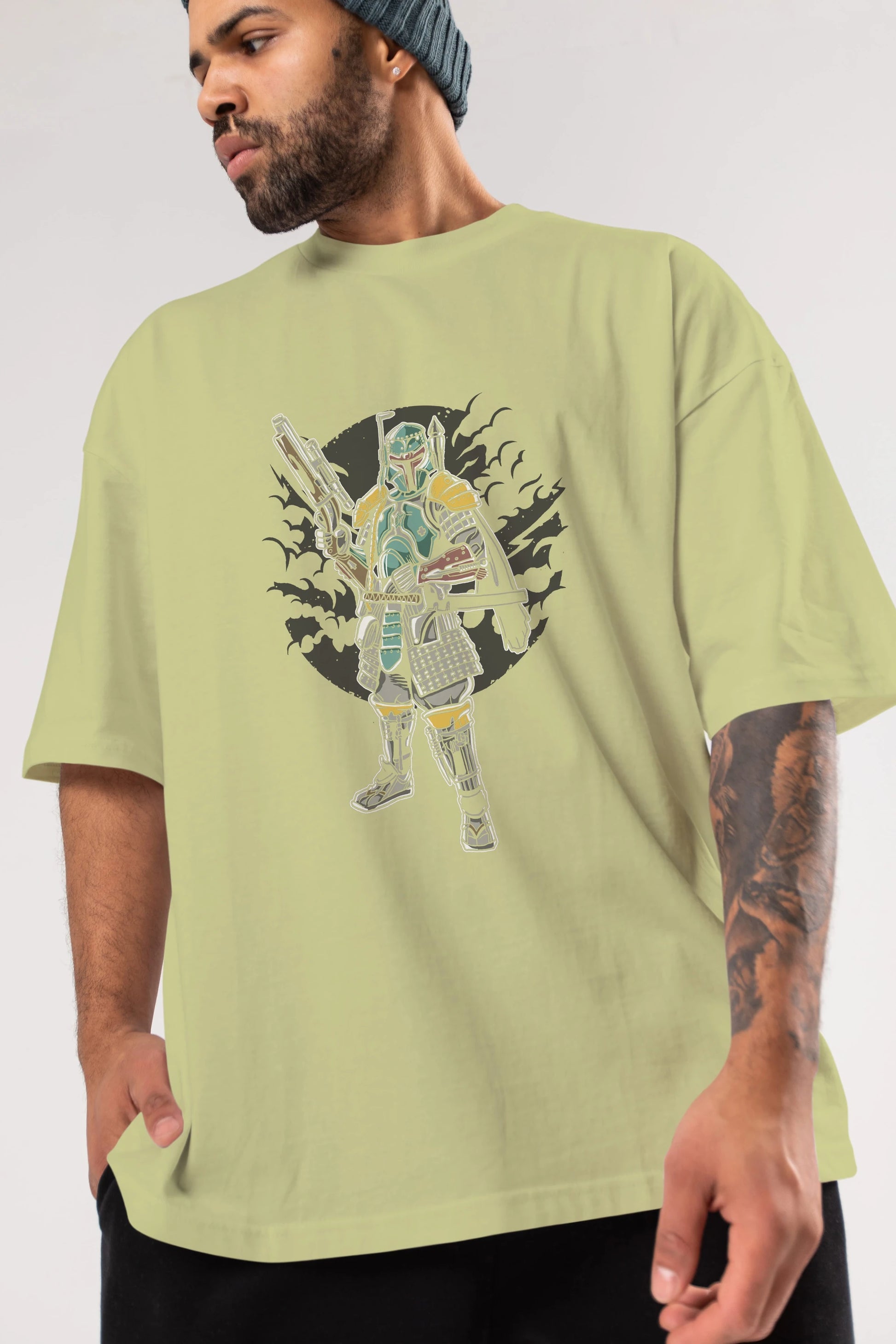 Ronin Hunter Ön Baskılı Oversize t-shirt Erkek Kadın Unisex %100 Pamuk tişort