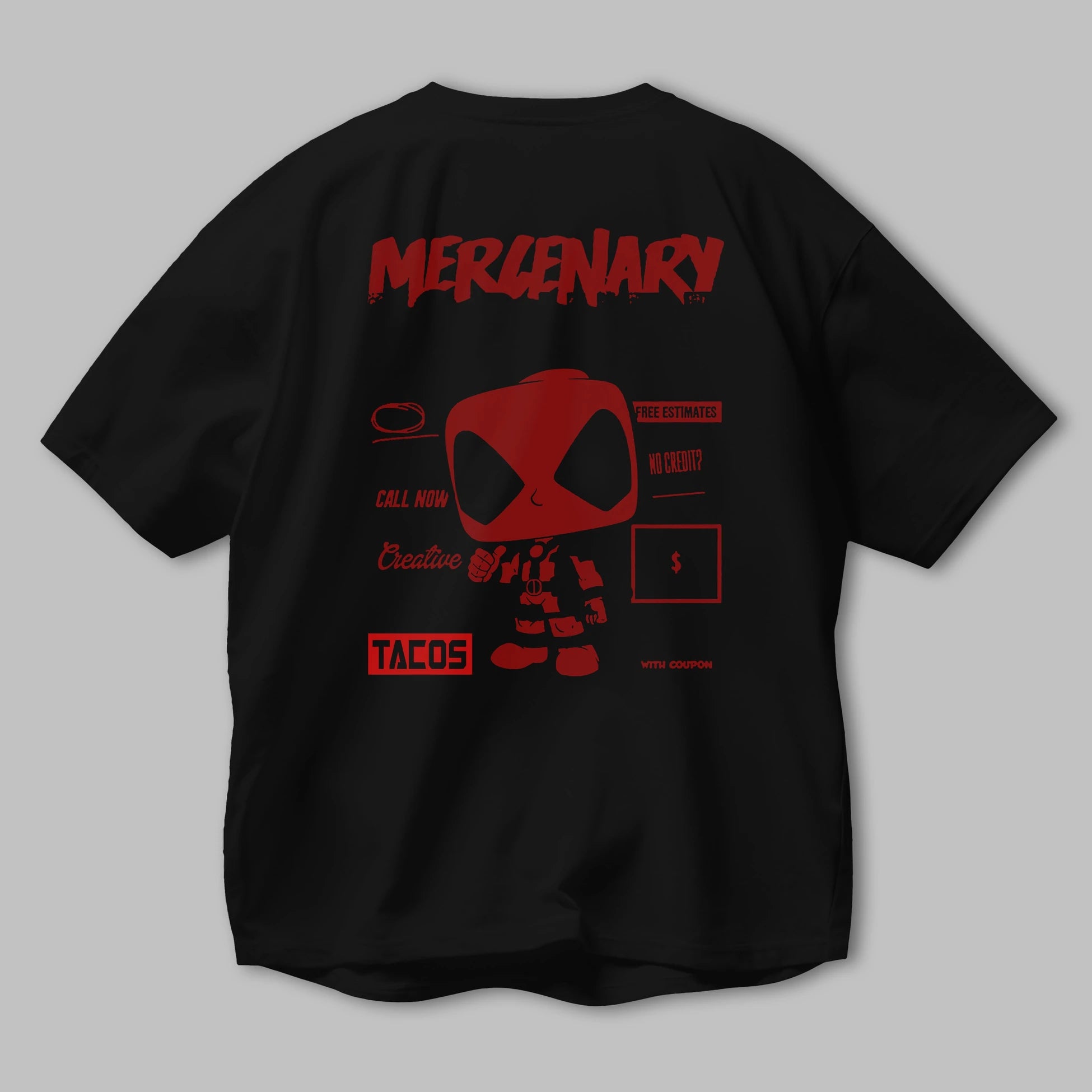 Deadpool (18) Arka Baskılı Oversize t-shirt Erkek Kadın Unisex %100 Pamuk Bisiklet Yaka tişort
