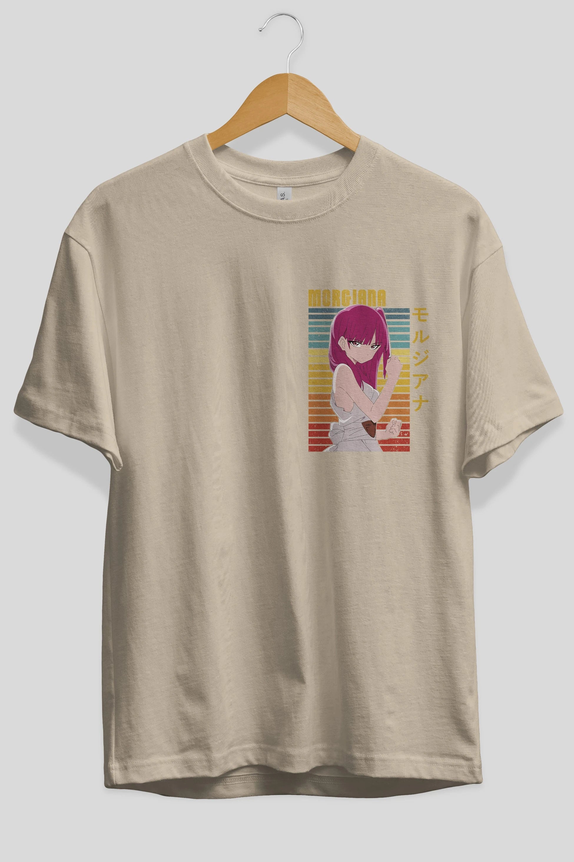 Morgiana 3 Ön Sol Baskılı Oversize t-shirt Erkek Kadın Unisex %100 Pamuk Bisiklet Yaka tişort