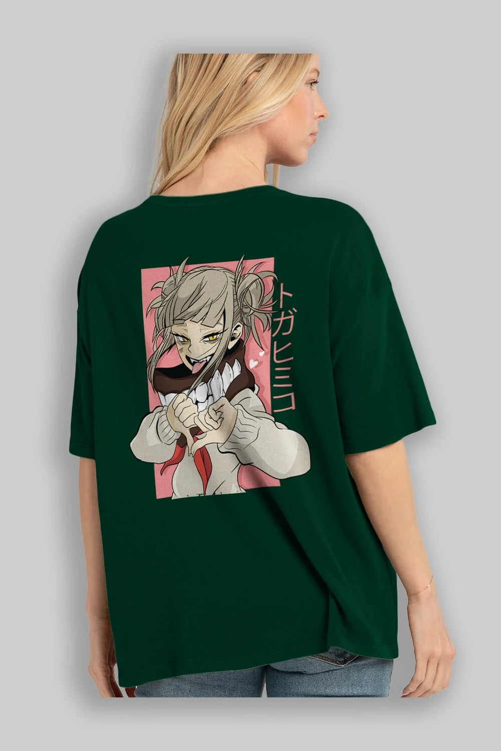 Himiko Toga Anime Arka Baskılı Oversize t-shirt Erkek Kadın Unisex