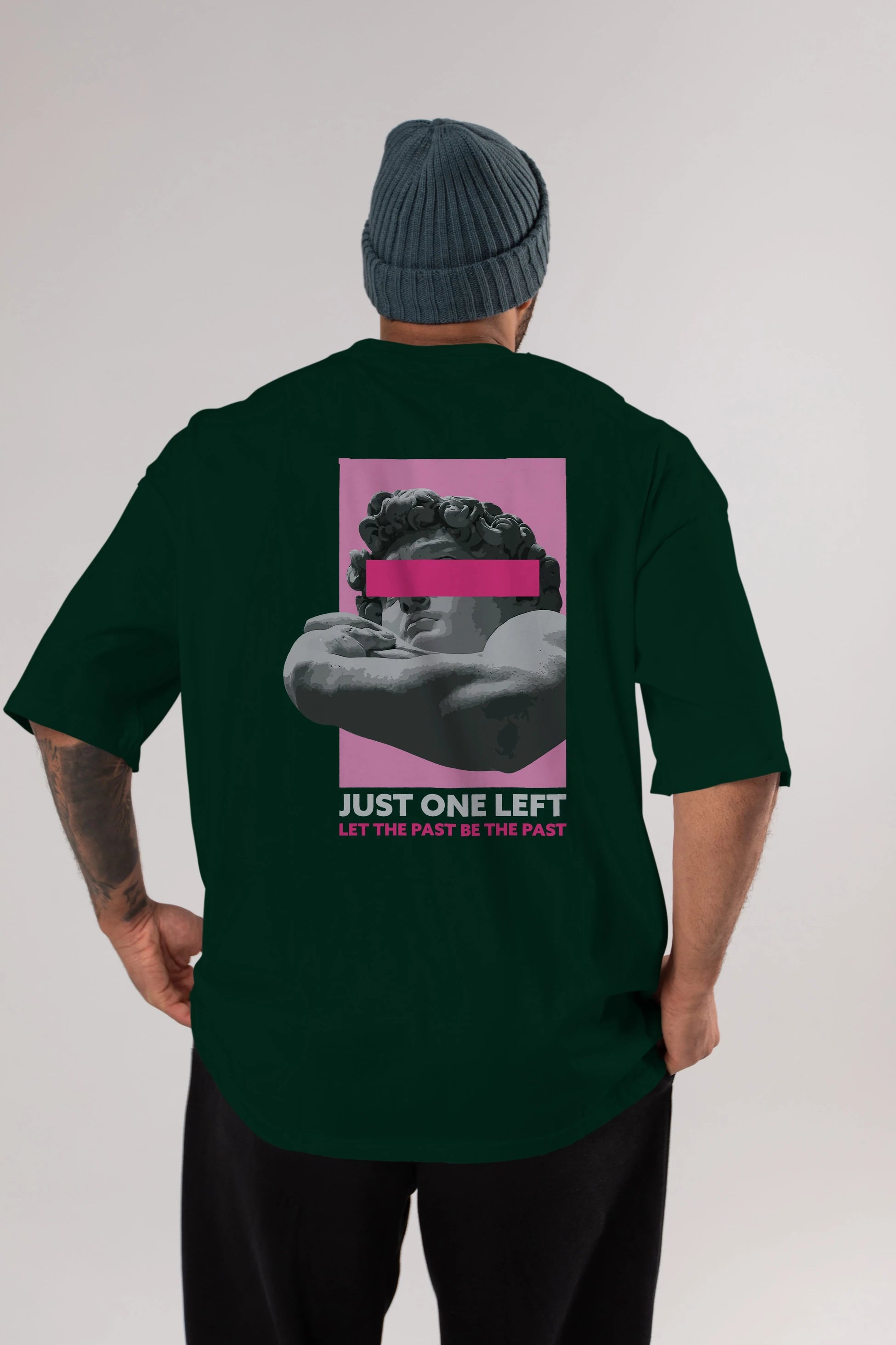 Just One Left Arka Baskılı Oversize t-shirt Erkek Kadın Unisex