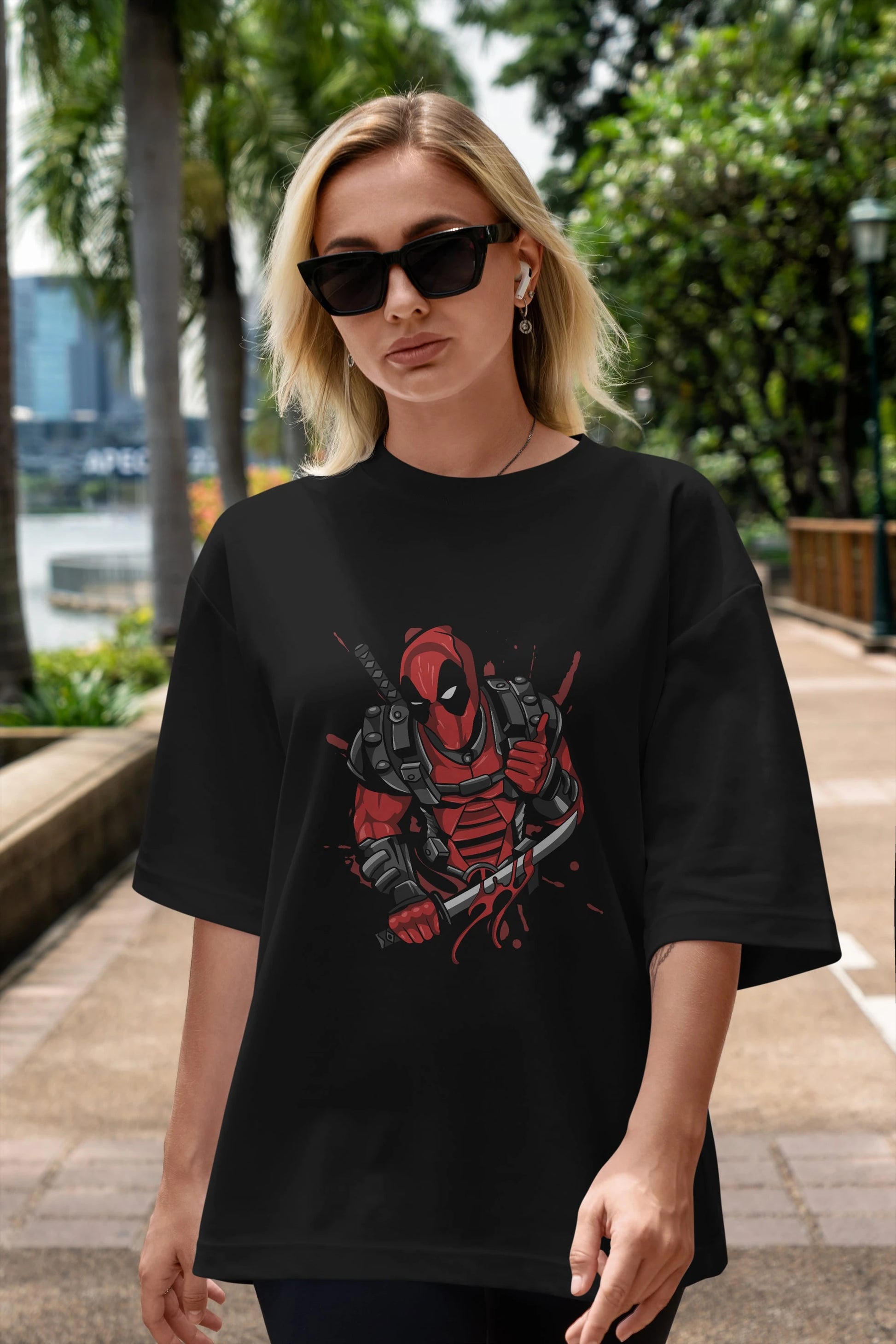 Deadpool (12) Ön Baskılı Oversize t-shirt Erkek Kadın Unisex %100 Pamuk Bisiklet Yaka tişort