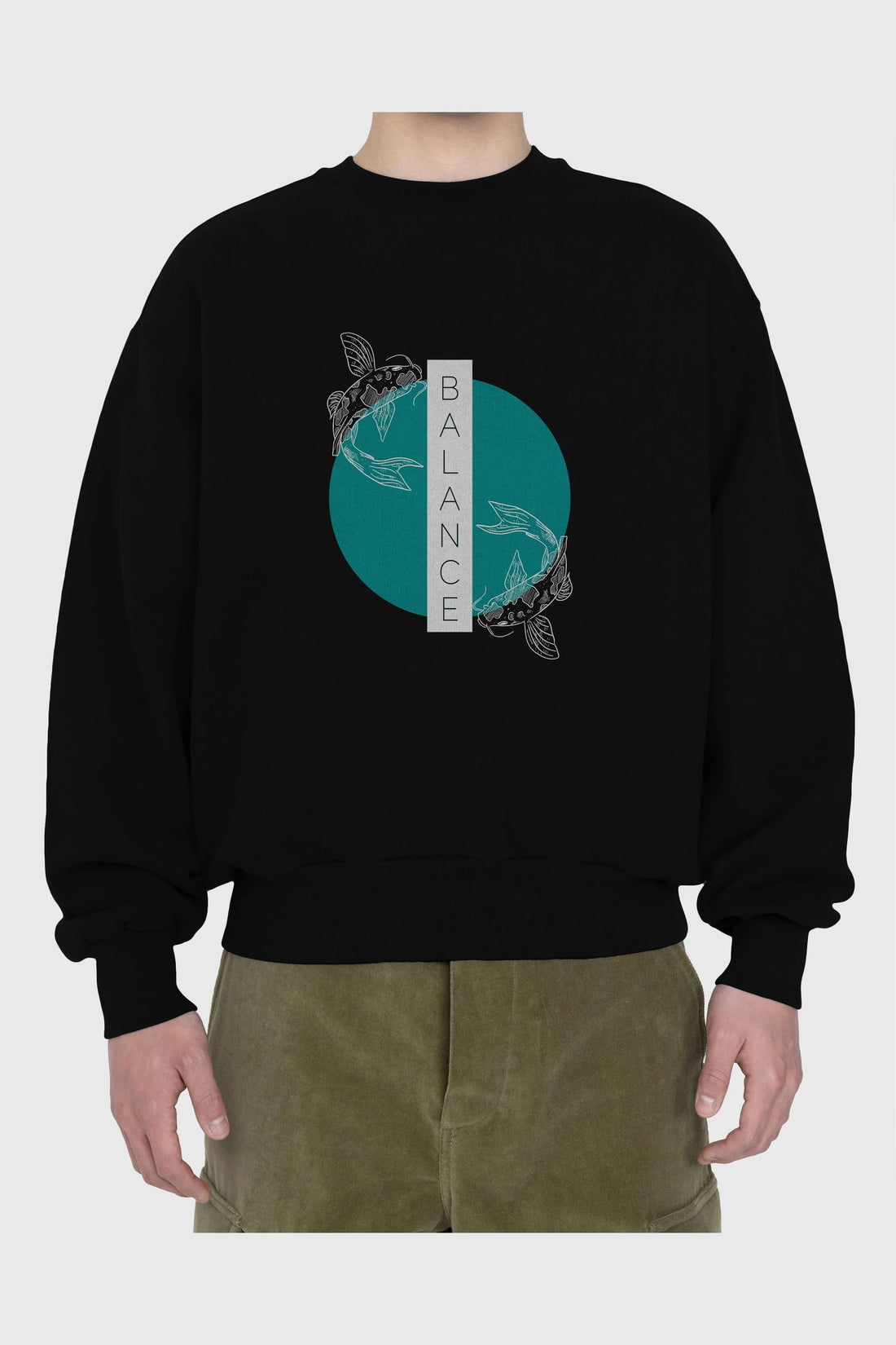 Balance 2 Yazılı Ön Baskılı Oversize Sweatshirt Erkek Kadın Unisex
