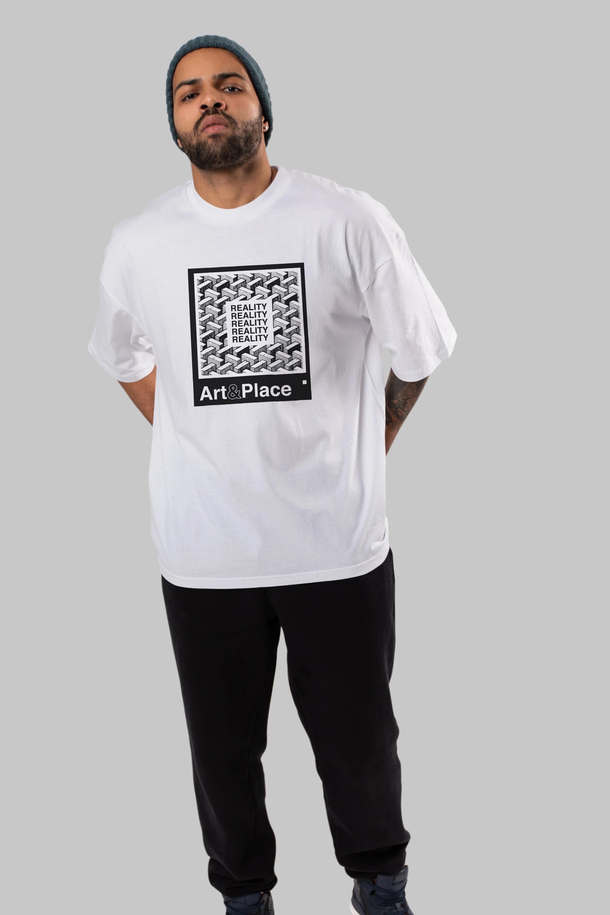 Reality Ön Baskılı Oversize t-shirt Erkek Kadın Unisex