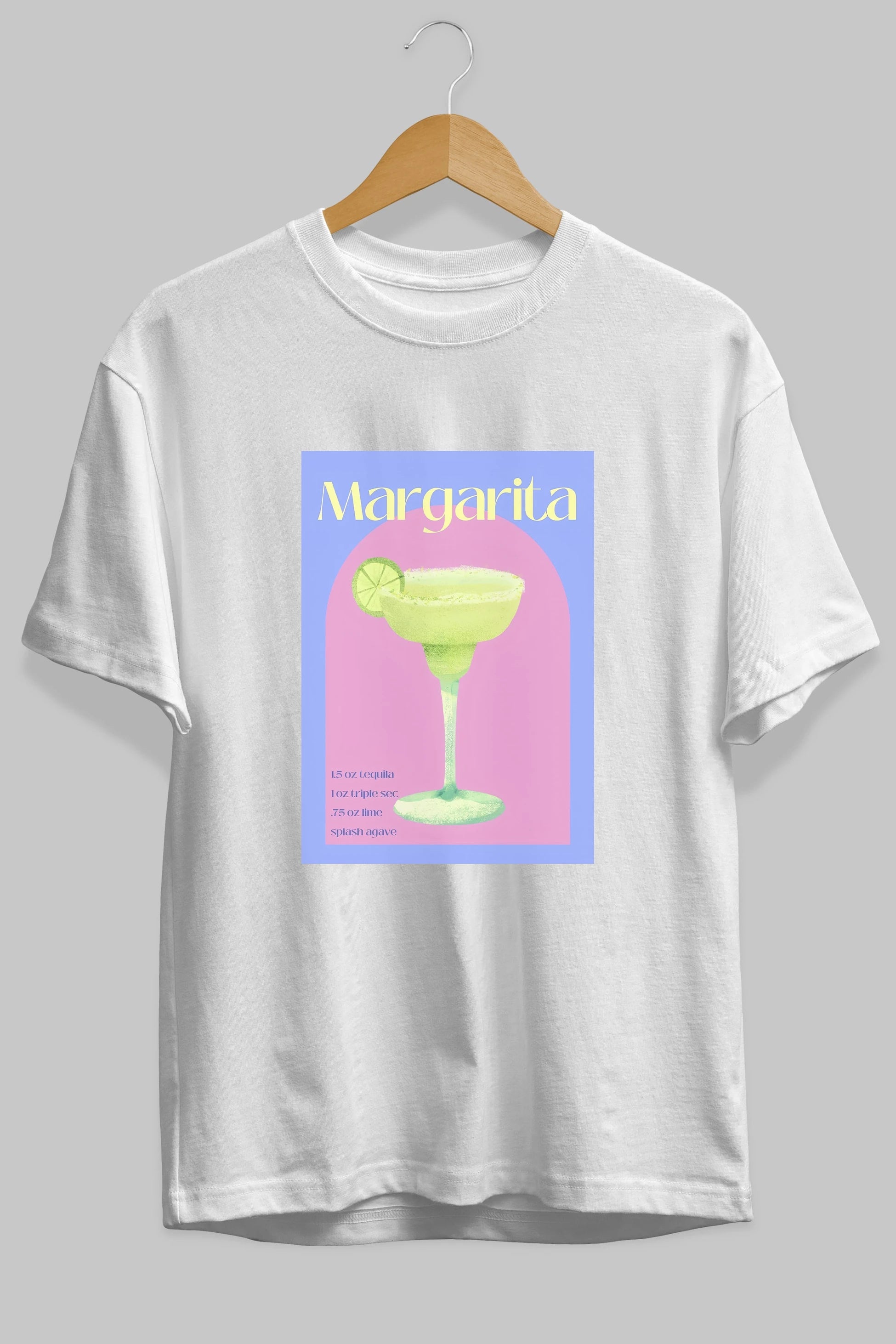 Margarita 6 Ön Baskılı Oversize t-shirt Erkek Kadın Unisex %100 Pamuk Bisiklet Yaka tişort