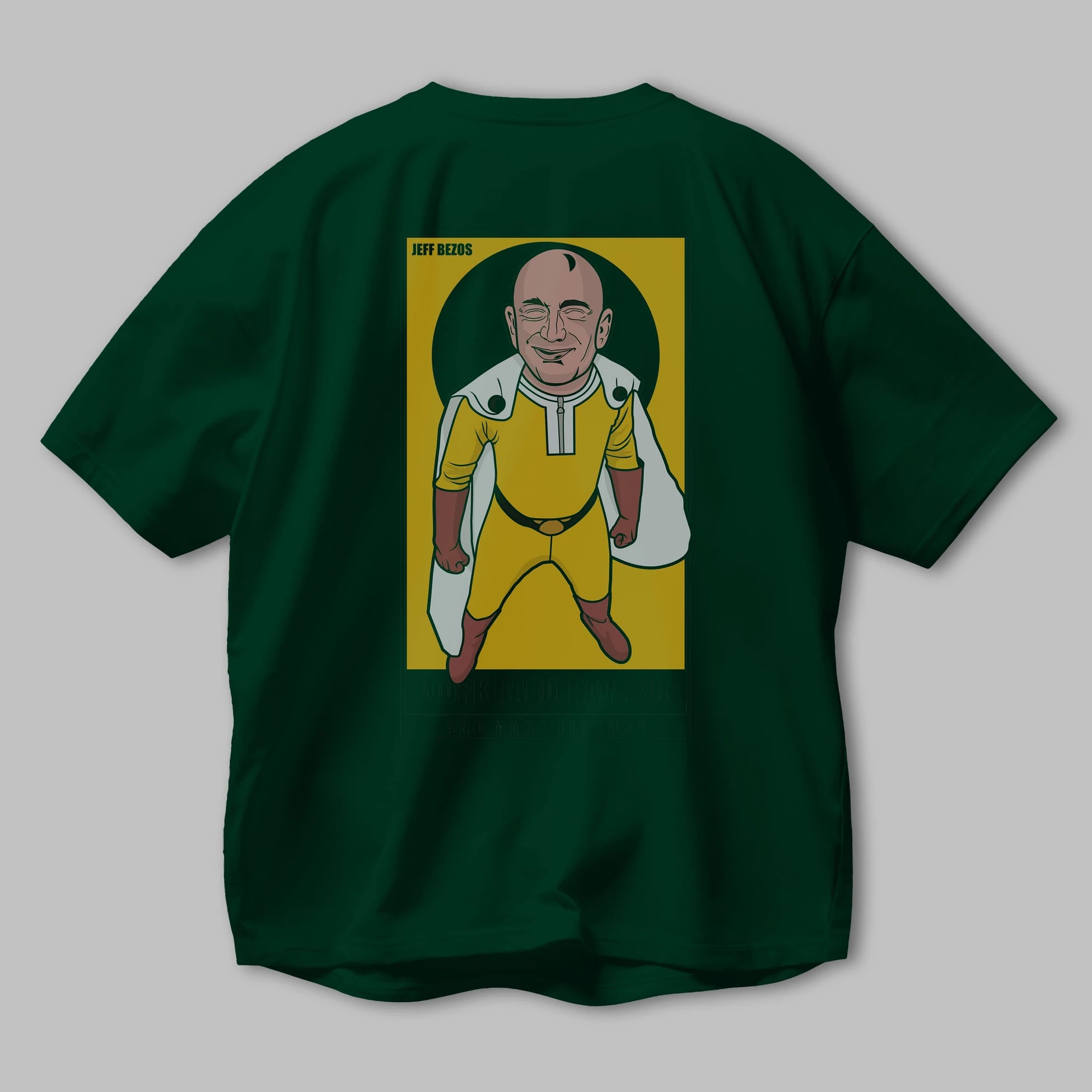Jeff Bezos Saitama Arka Baskılı Oversize t-shirt Erkek Kadın Unisex %100 Pamuk tişort