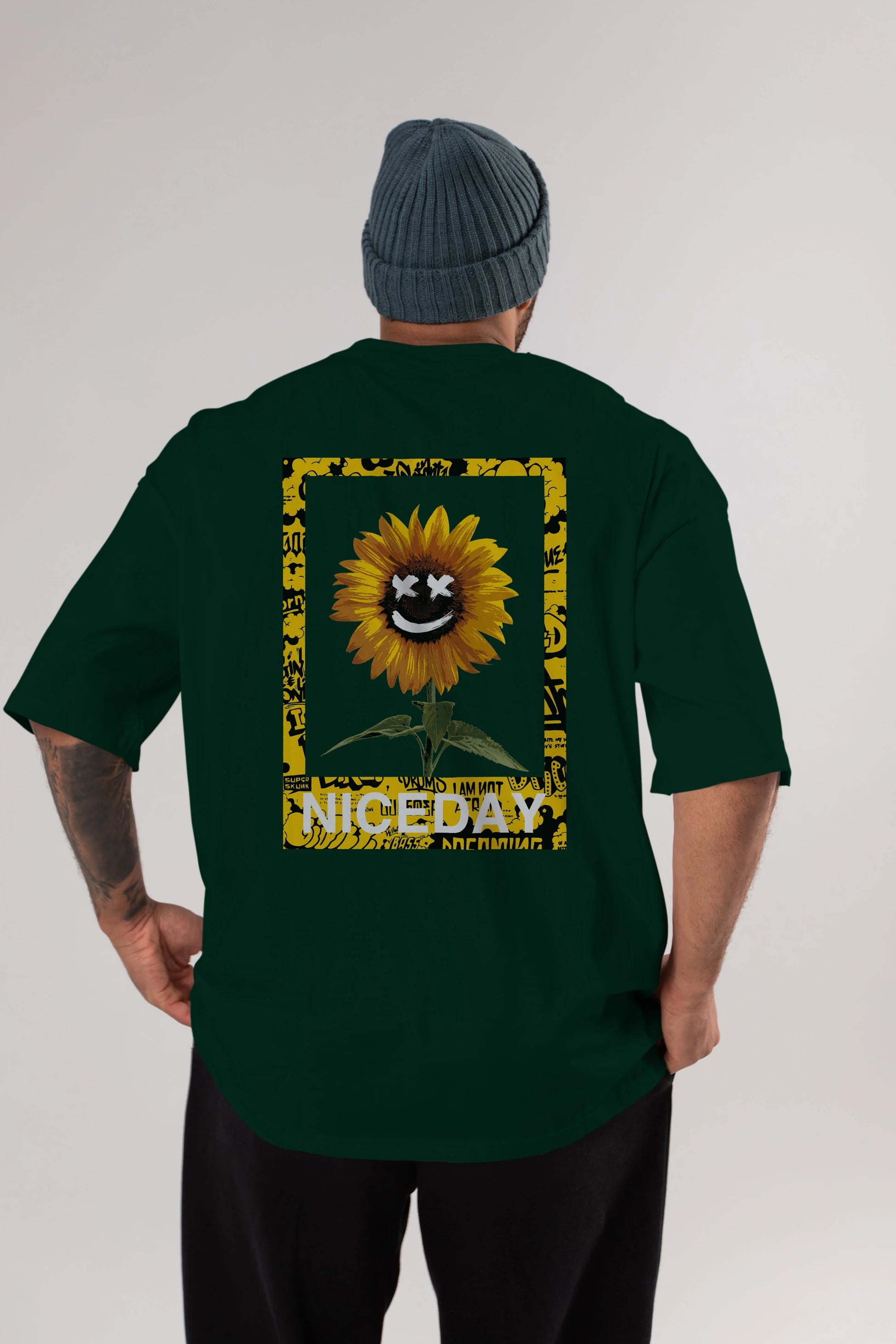 Niceday Streewear Arka Baskılı Oversize t-shirt Erkek Kadın Unisex