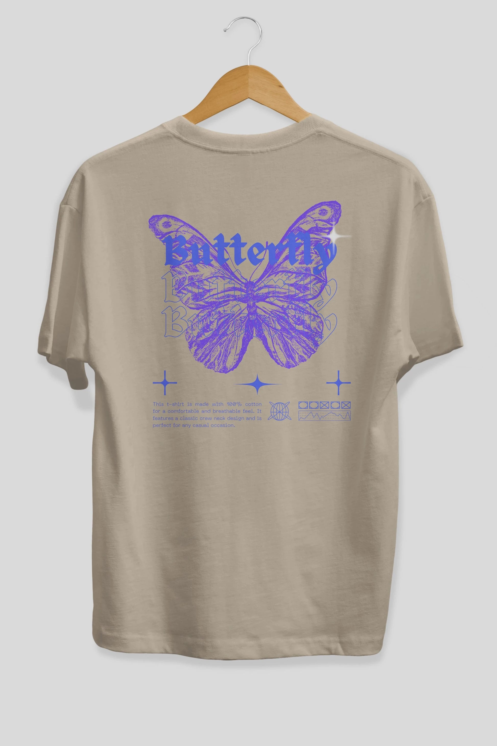 Butterfly Streetwear Arka Baskılı Oversize t-shirt Erkek Kadın Unisex