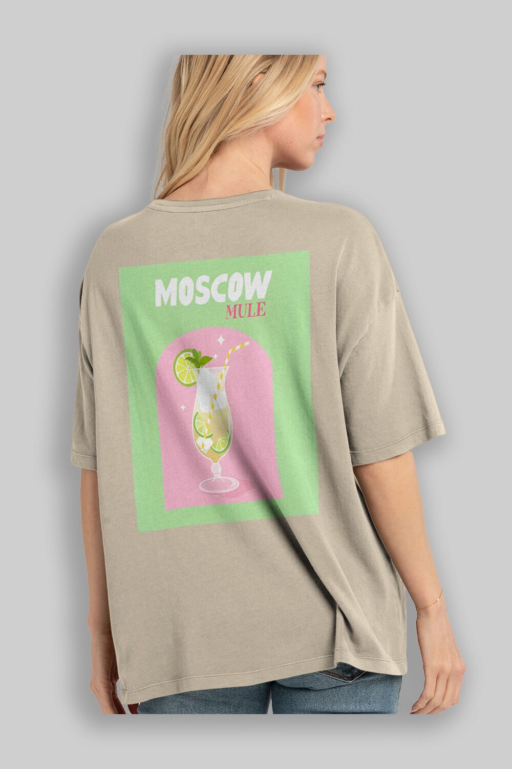 Moscow Mule 5 Arka Baskılı Oversize t-shirt Erkek Kadın Unisex %100 Pamuk Bisiklet Yaka tişort