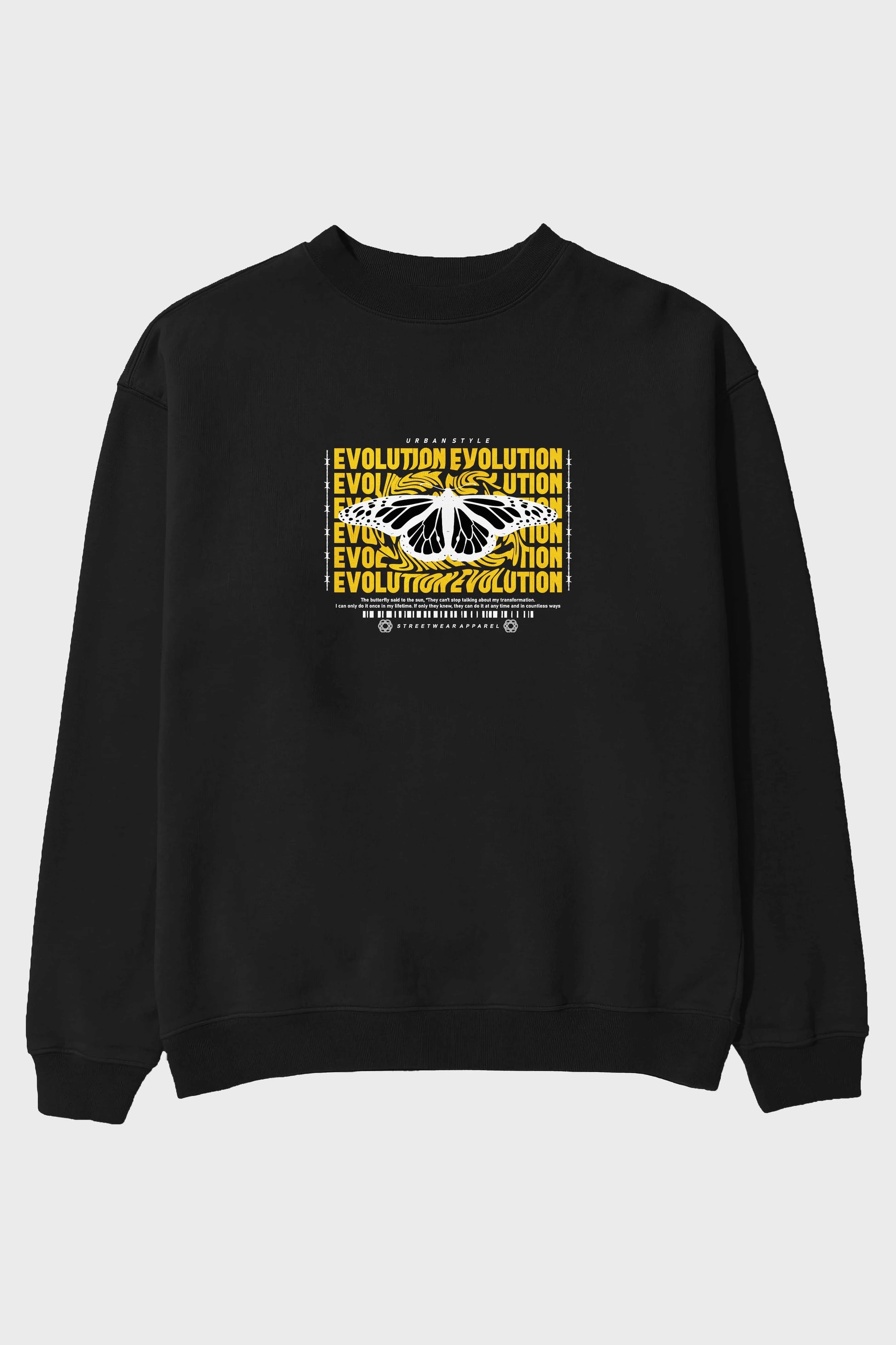 Evolution Urban Style Ön Baskılı Oversize Sweatshirt Erkek Kadın Unisex