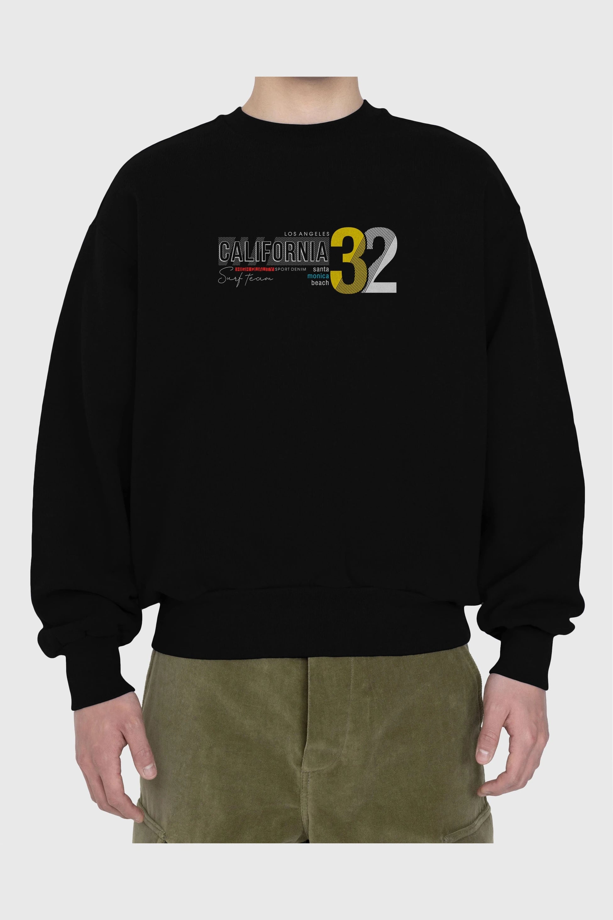 California 32 Ön Baskılı Oversize Sweatshirt Erkek Kadın Unisex