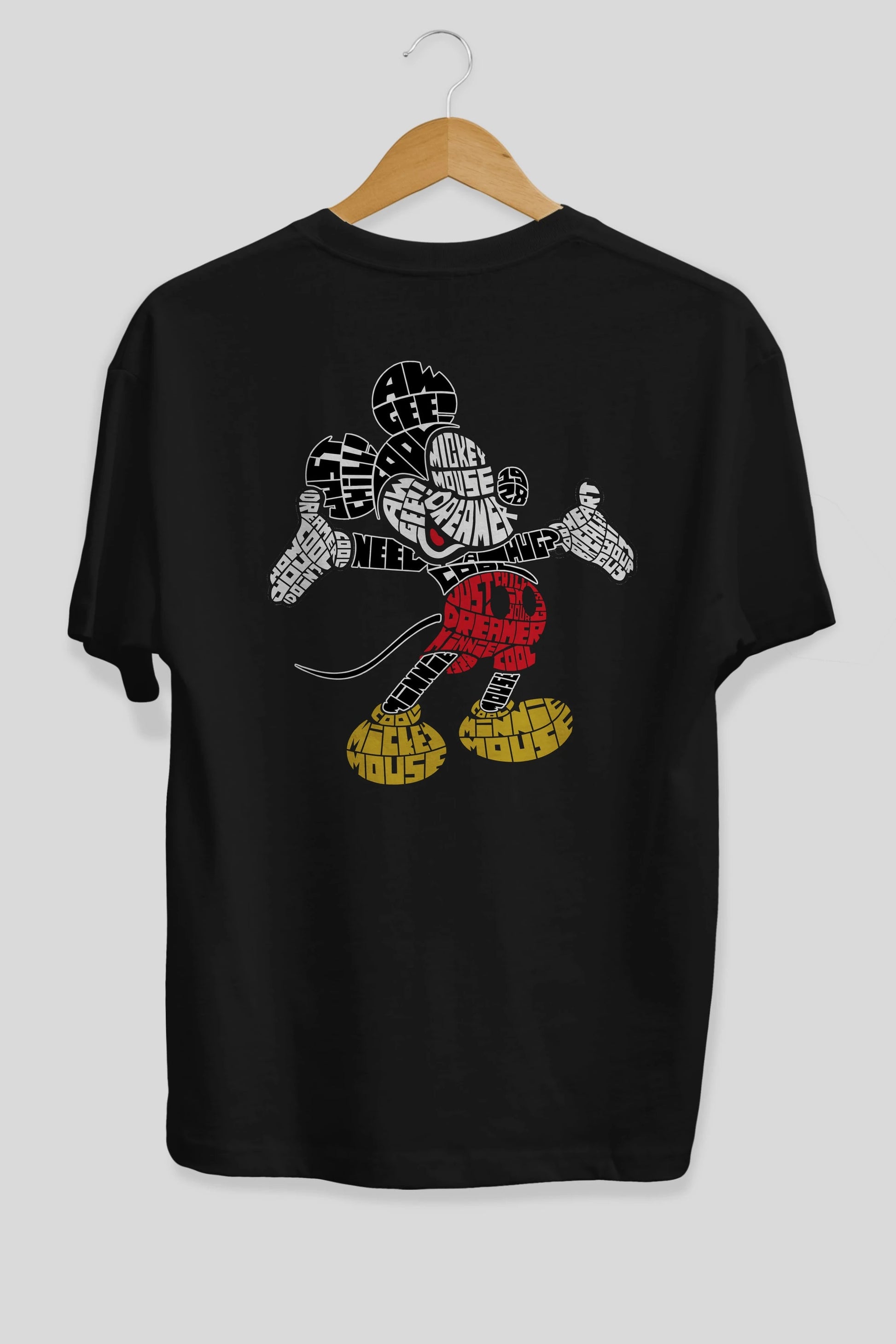 Mickey Arka Baskılı Oversize t-shirt %100 pamuk Erkek Kadın Unisex