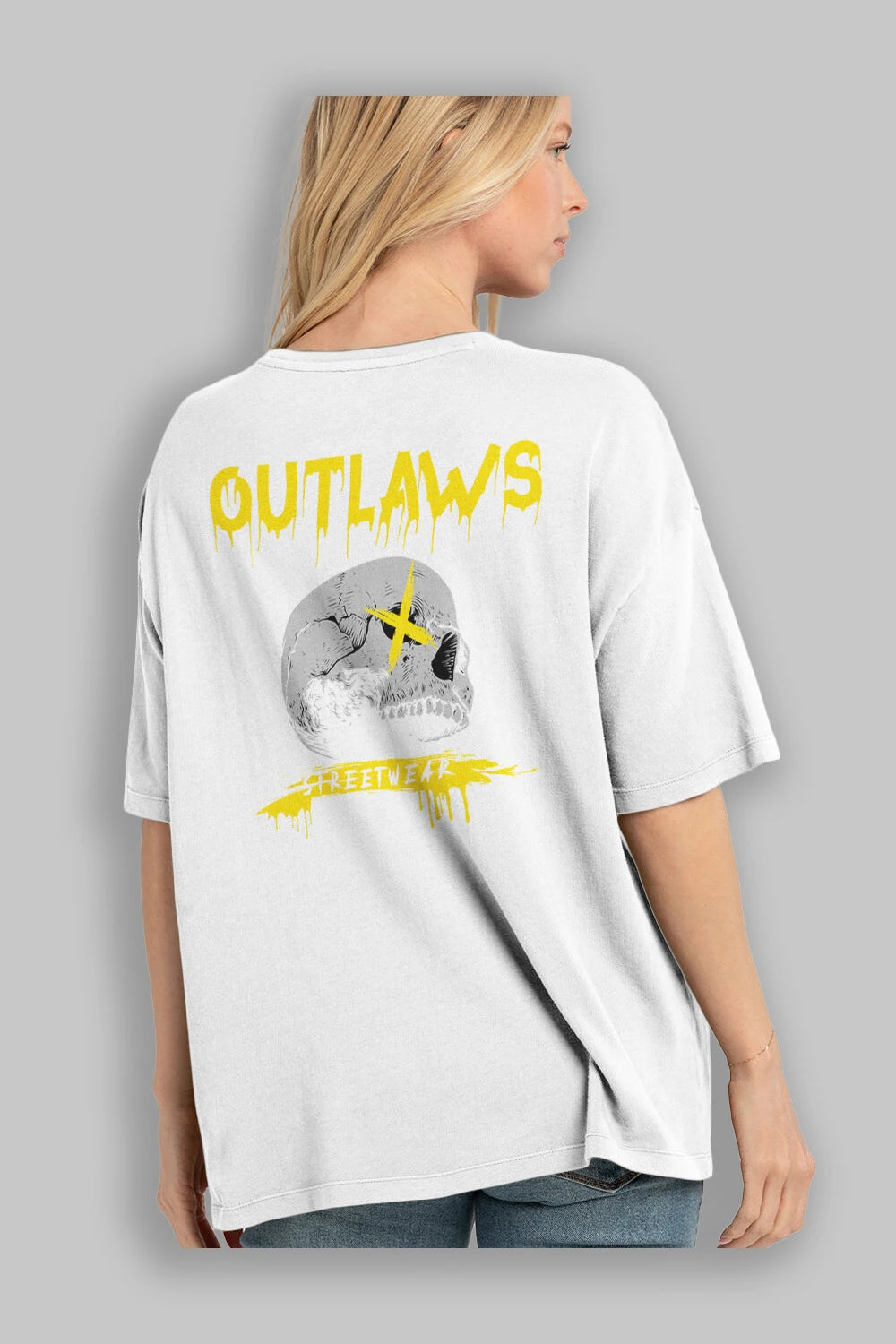 Outlaws Streetwear Arka Baskılı Oversize t-shirt Erkek Kadın Unisex