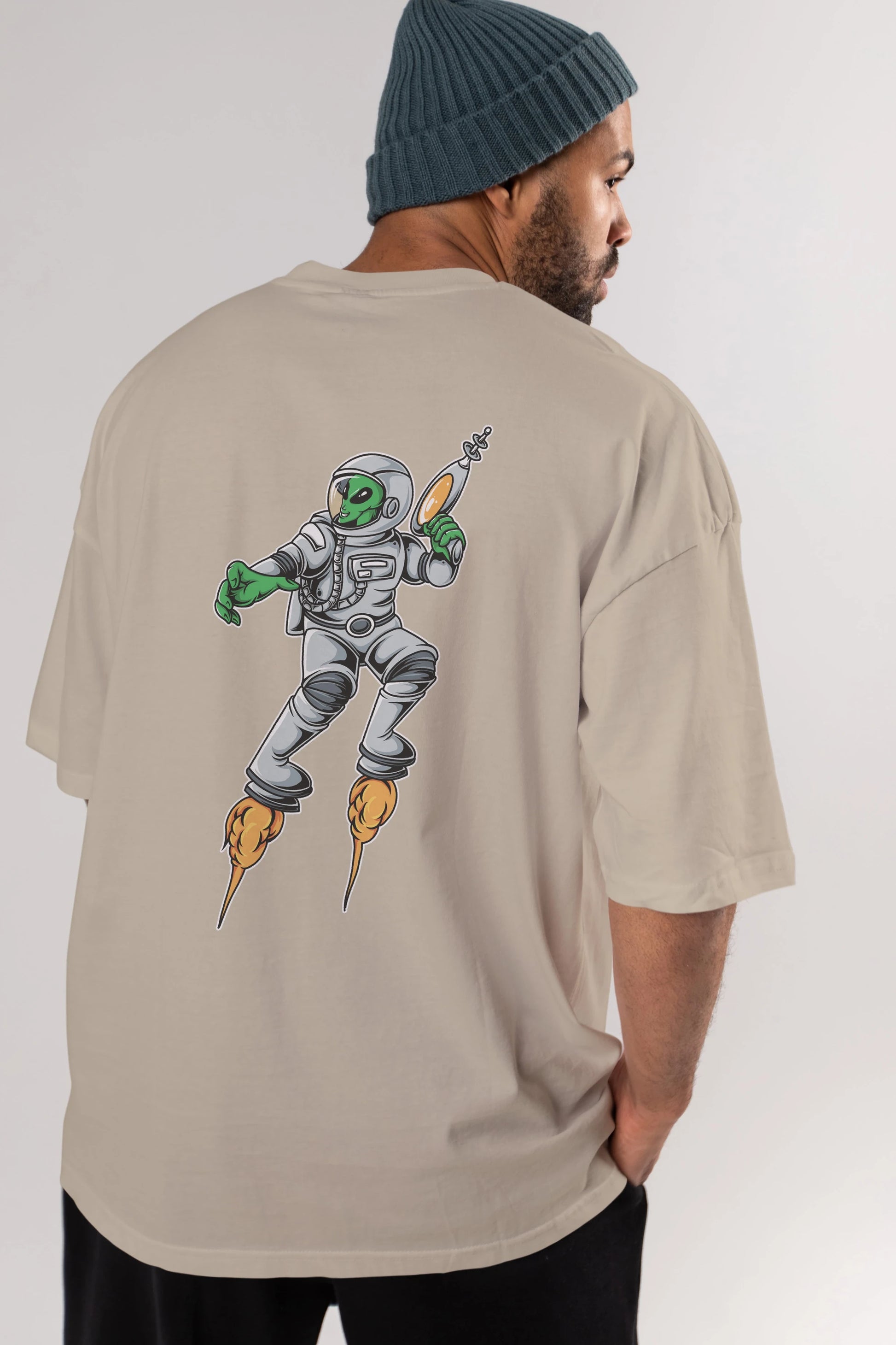 Alien Wars Tshirt Arka Baskılı Oversize t-shirt Erkek Kadın Unisex