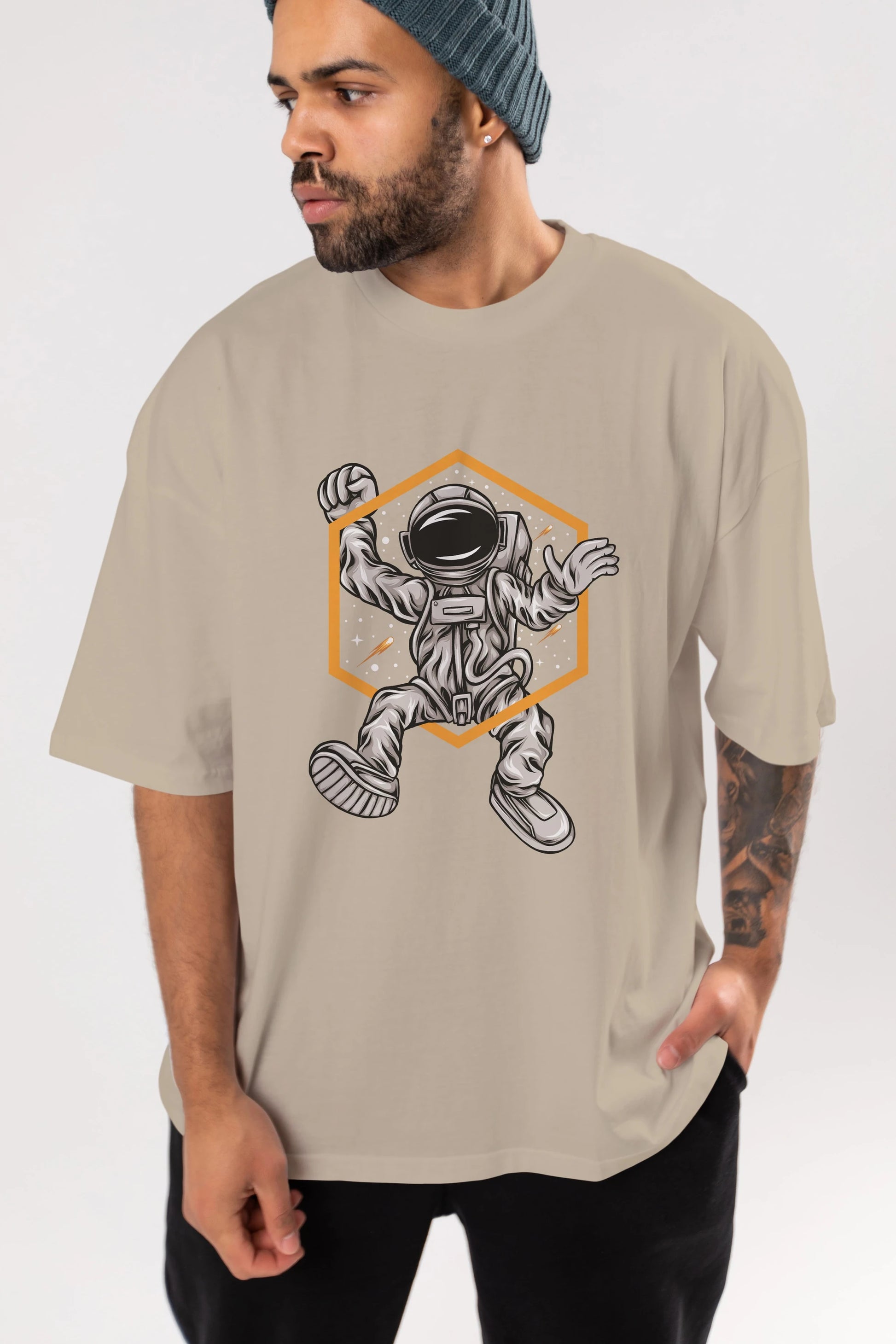 Astrofun Ön Baskılı Oversize t-shirt Erkek Kadın Unisex