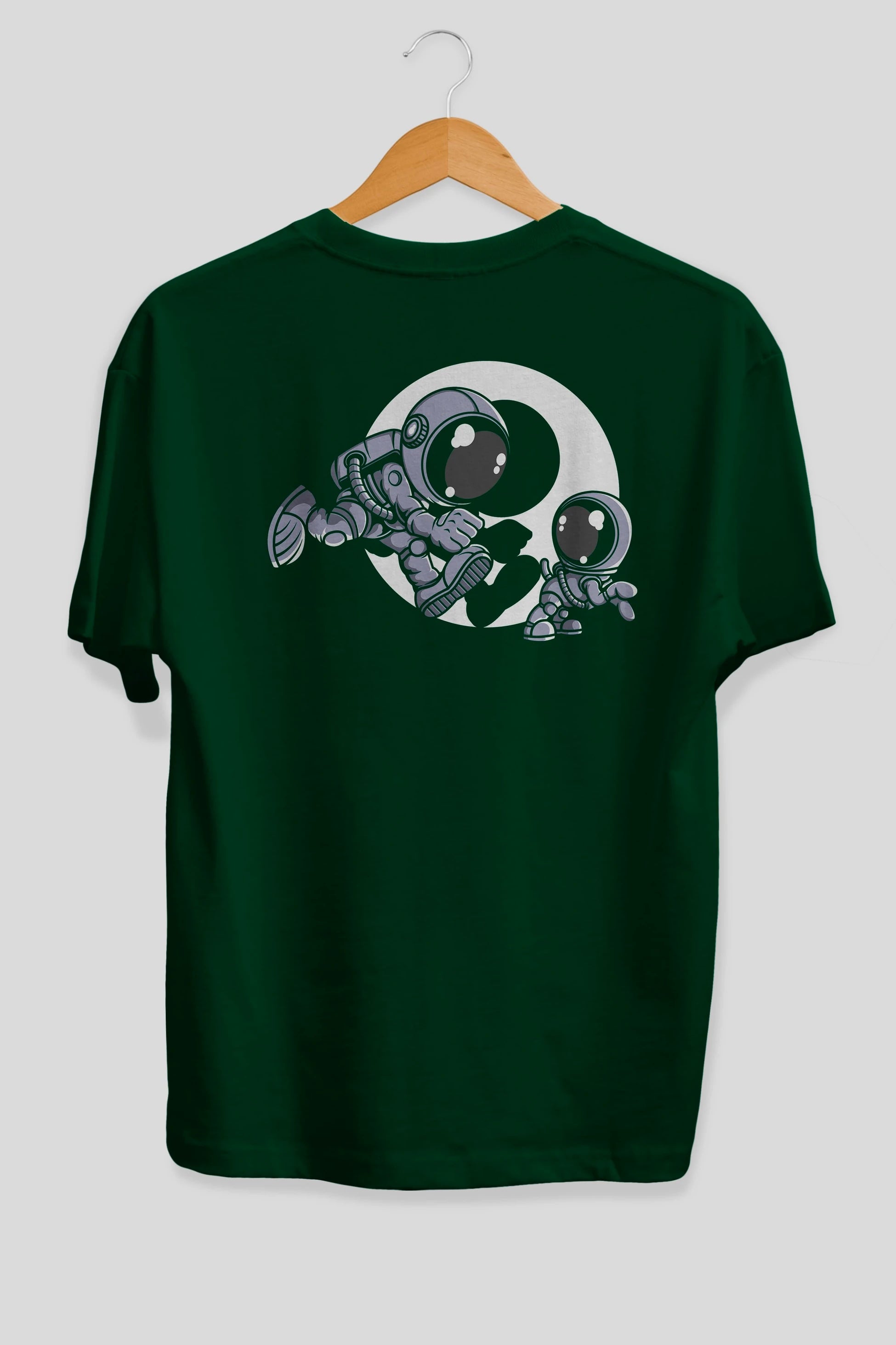 Astronaut And Little Dog Arka Baskılı Oversize t-shirt Erkek Kadın Unisex