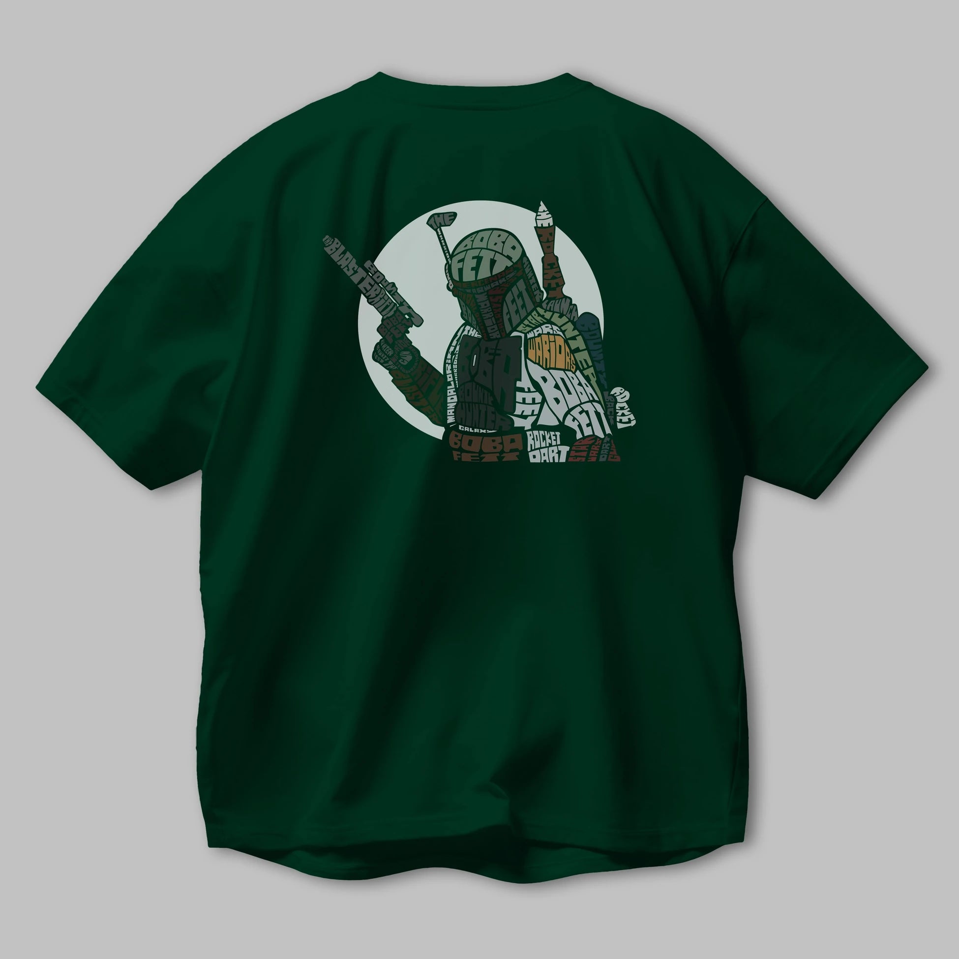 Boba Fett Arka Baskılı Oversize t-shirt %100 pamuk Erkek Kadın Unisex