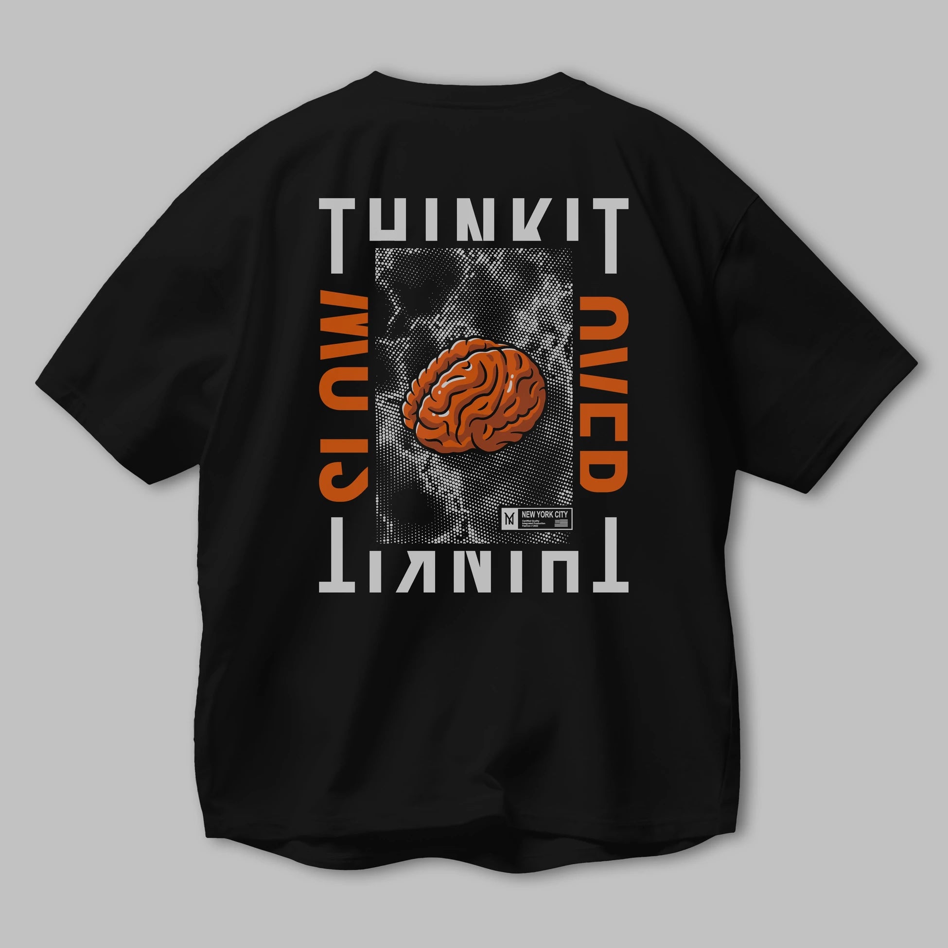 Think it Arka Baskılı Oversize t-shirt Erkek Kadın Unisex
