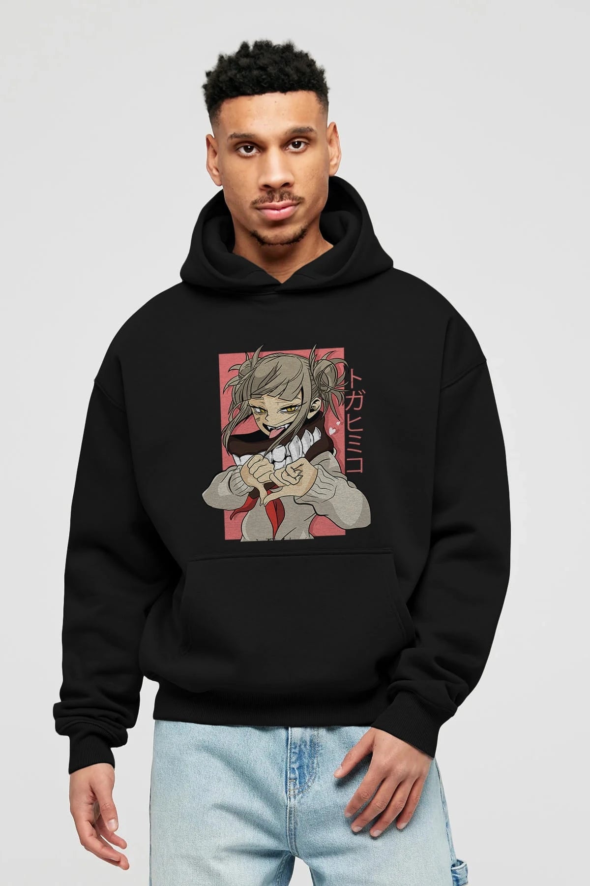 Himiko Toga Anime Ön Baskılı Hoodie Oversize Kapüşonlu Sweatshirt Erkek Kadın Unisex
