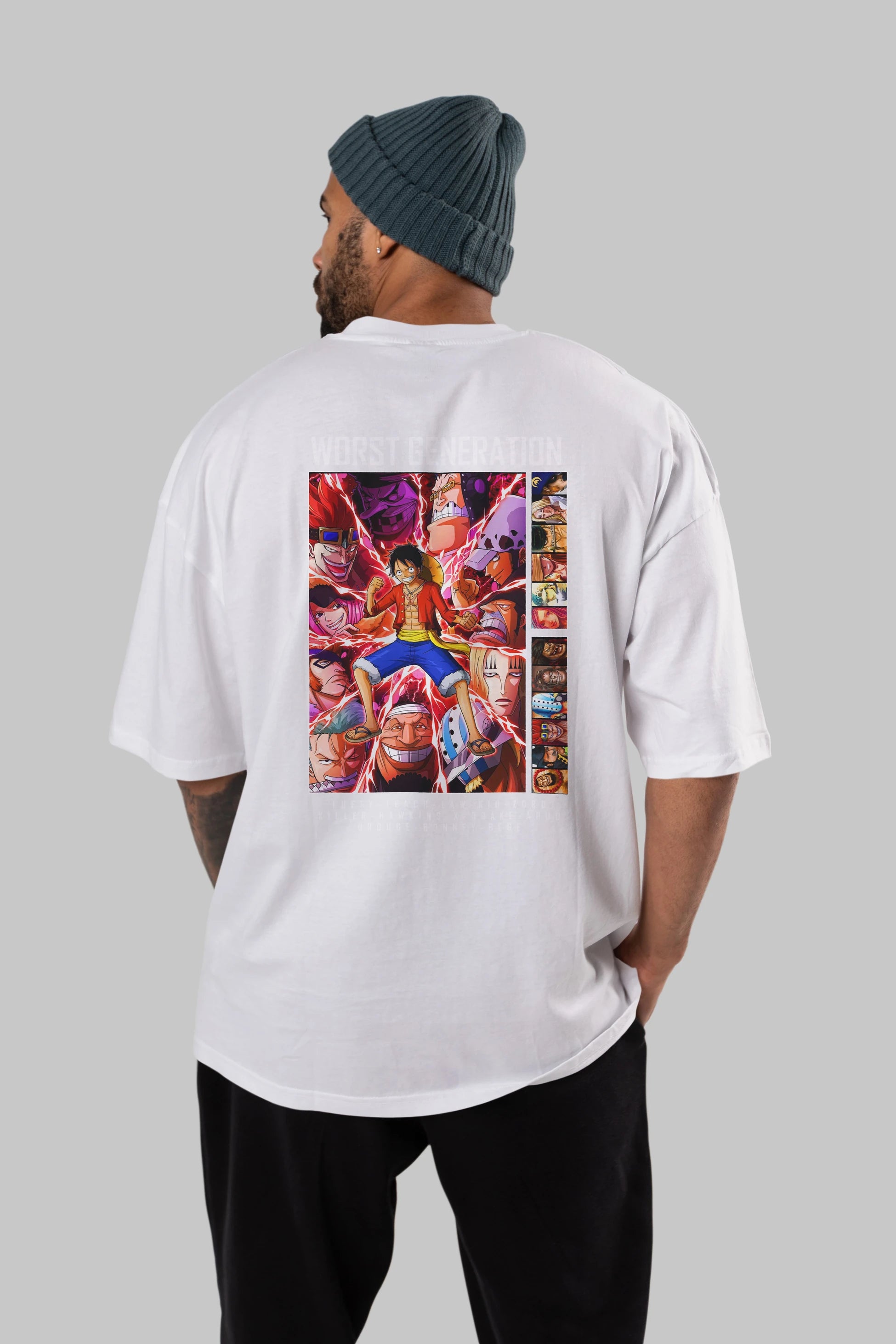 Worst Generation Anime Arka Baskılı Oversize t-shirt Erkek Kadın Unisex %100 pamuk tişort