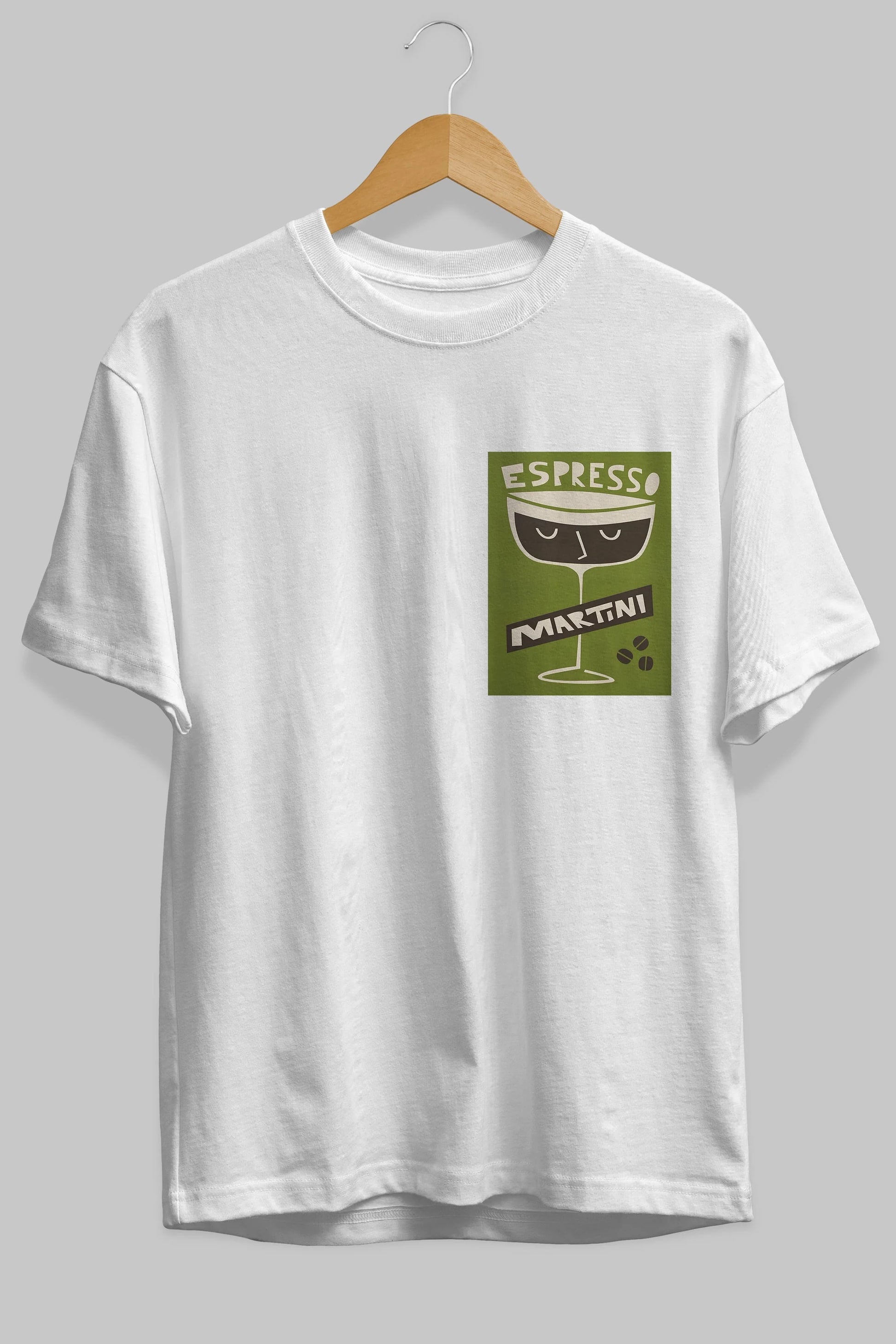 Espresso Martini 2 Ön Sol Baskılı Oversize t-shirt Erkek Kadın Unisex %100 Pamuk Bisiklet Yaka tişort