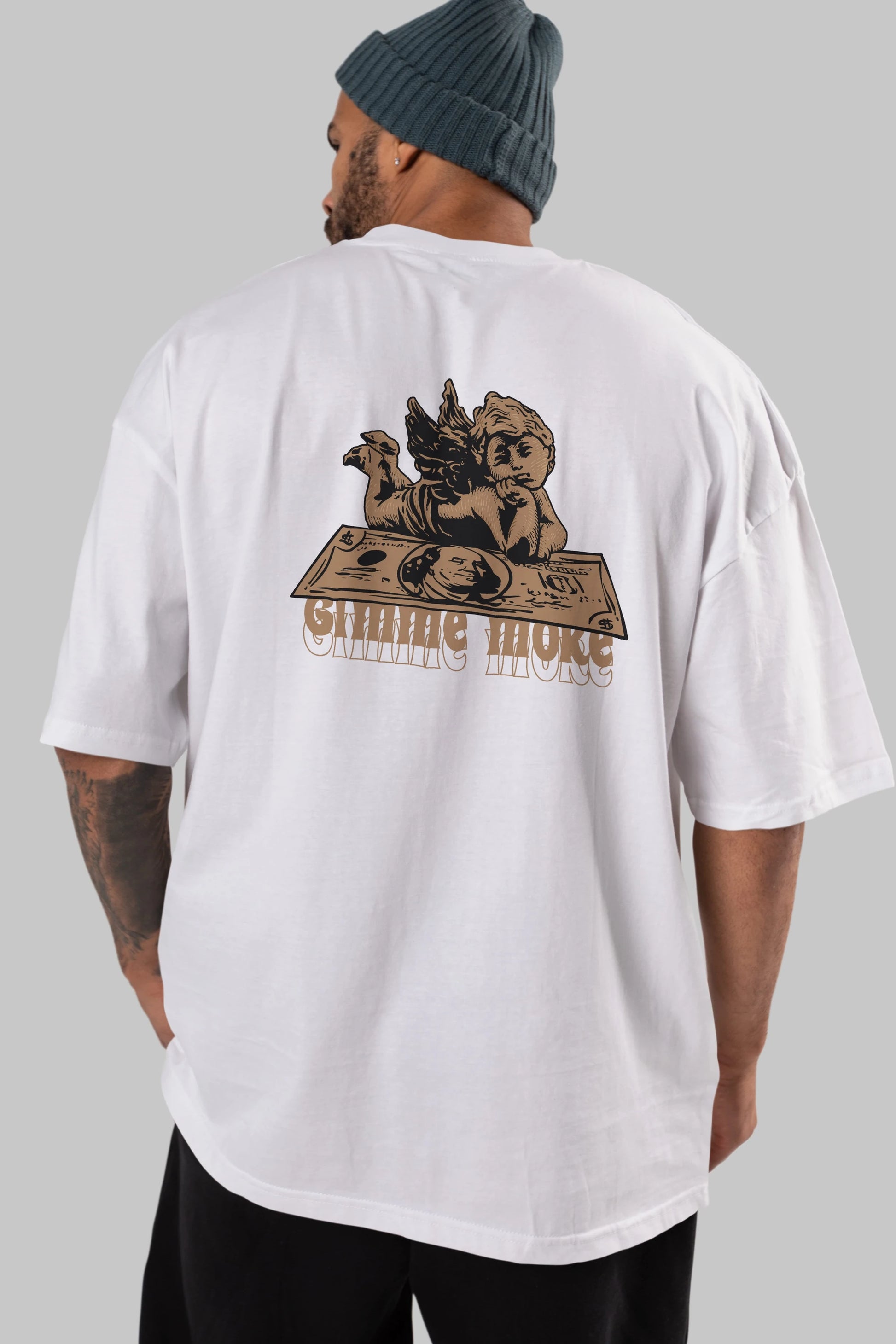 Gimme More Arka Baskılı Oversize t-shirt Erkek Kadın Unisex