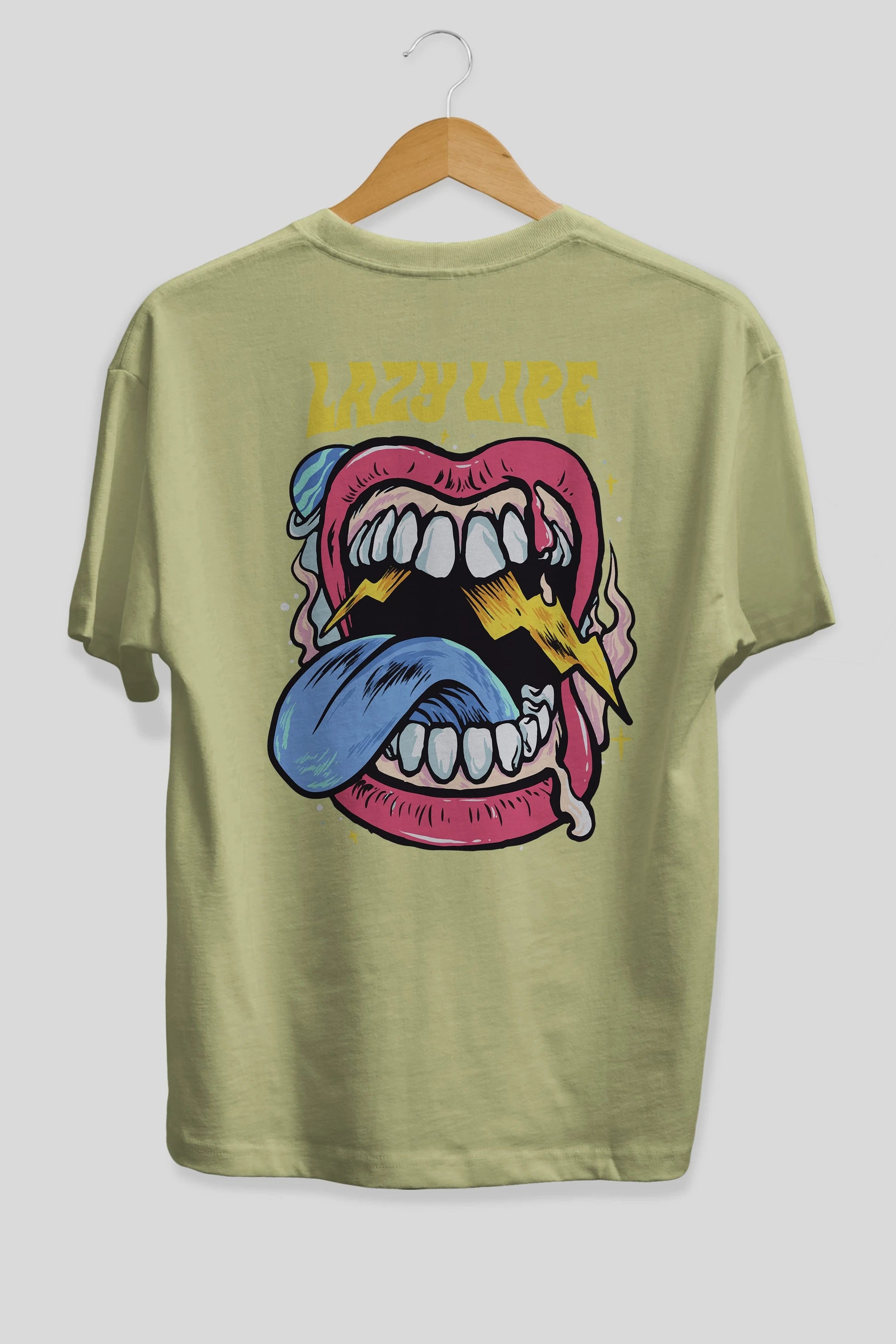 Lazy Lipe Arka Baskılı Oversize t-shirt Erkek Kadın Unisex