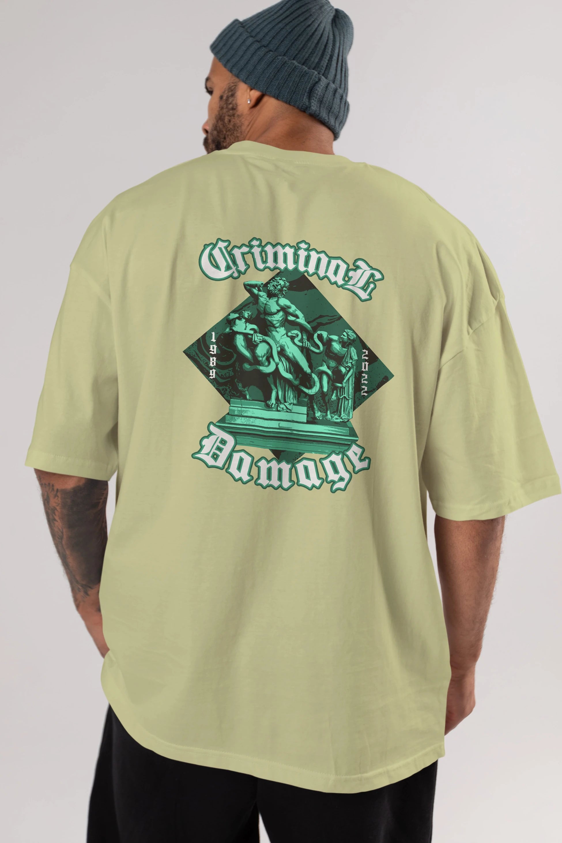 Criminal Damage Arka Baskılı Oversize t-shirt Erkek Kadın Unisex