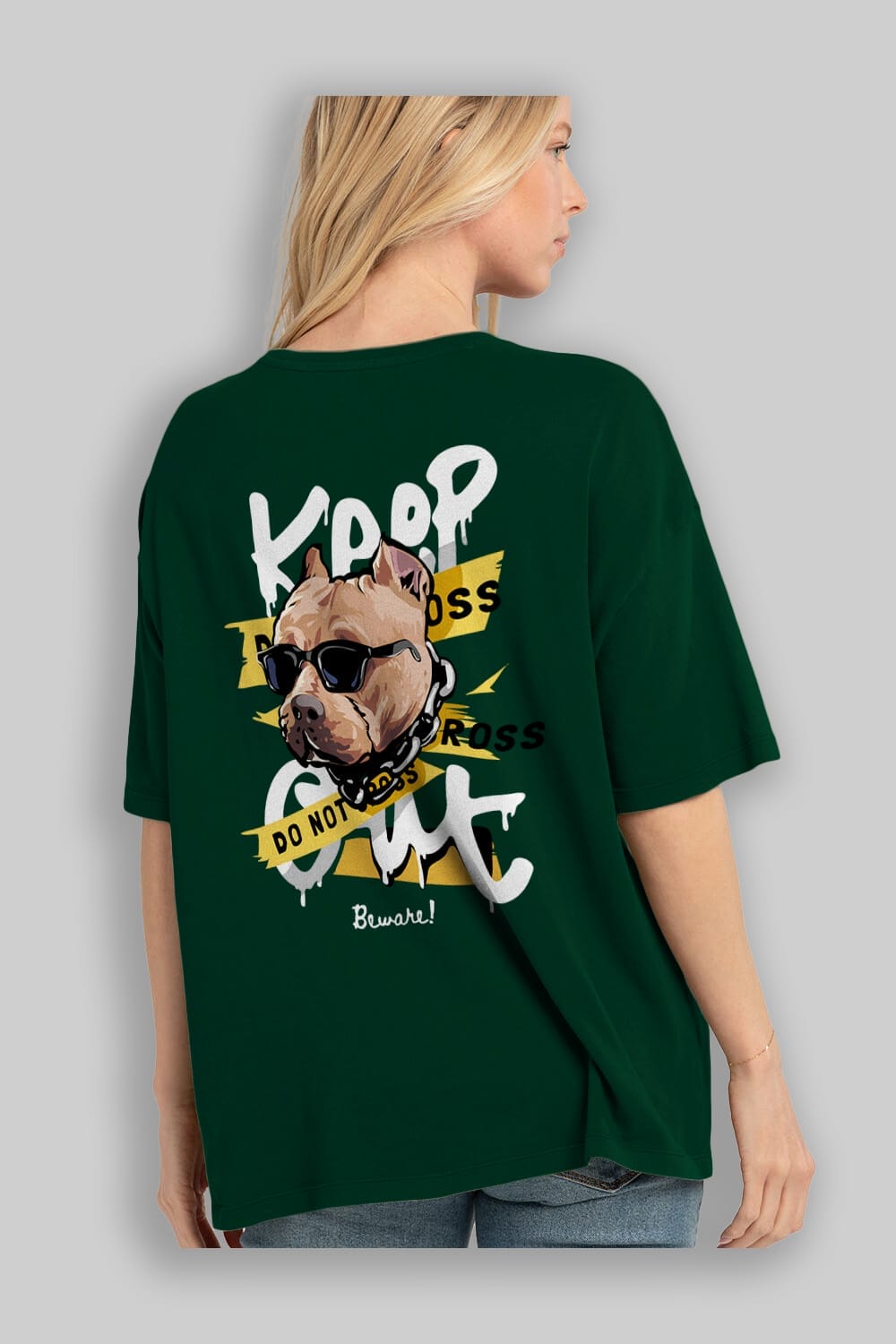 Teddy Bear Keep Arka Baskılı Oversize t-shirt Erkek Kadın Unisex %100 Pamuk