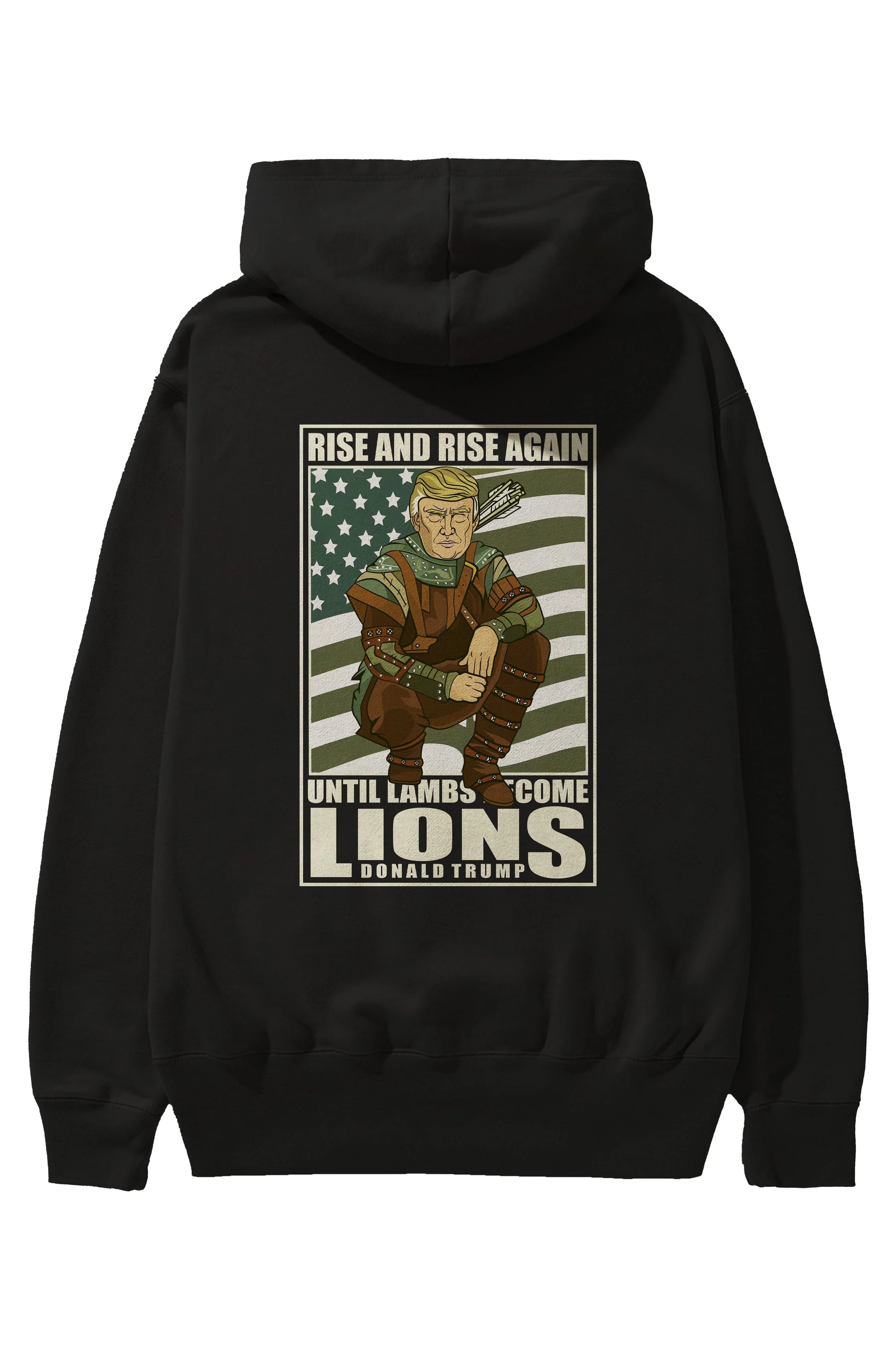 Robin Hood Trump Arka Baskılı Hoodie Oversize Kapüşonlu Sweatshirt Erkek Kadın Unisex