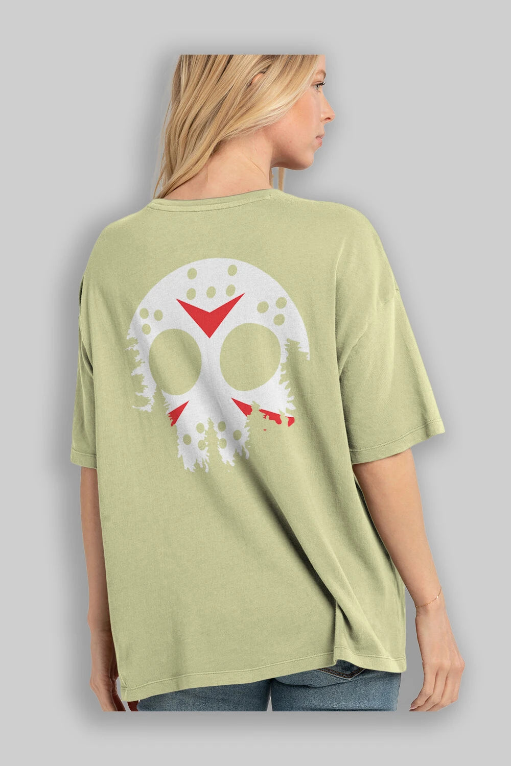Jason Moon Arka Baskılı Oversize t-shirt %100 pamuk Erkek Kadın Unisex