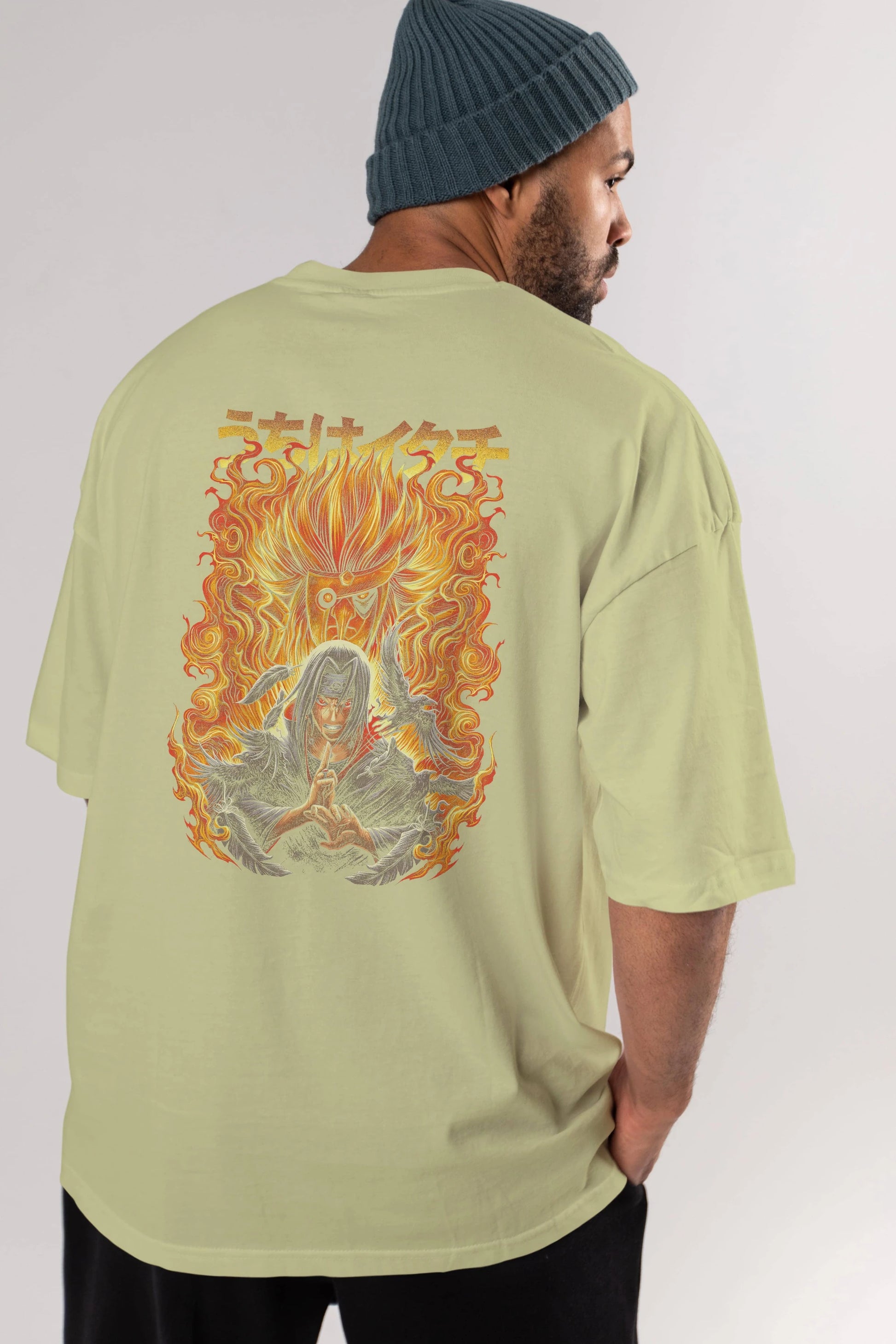 NARUTO ITACHI UCHIHA Anime Arka Baskılı Oversize t-shirt Erkek Kadın Unisex
