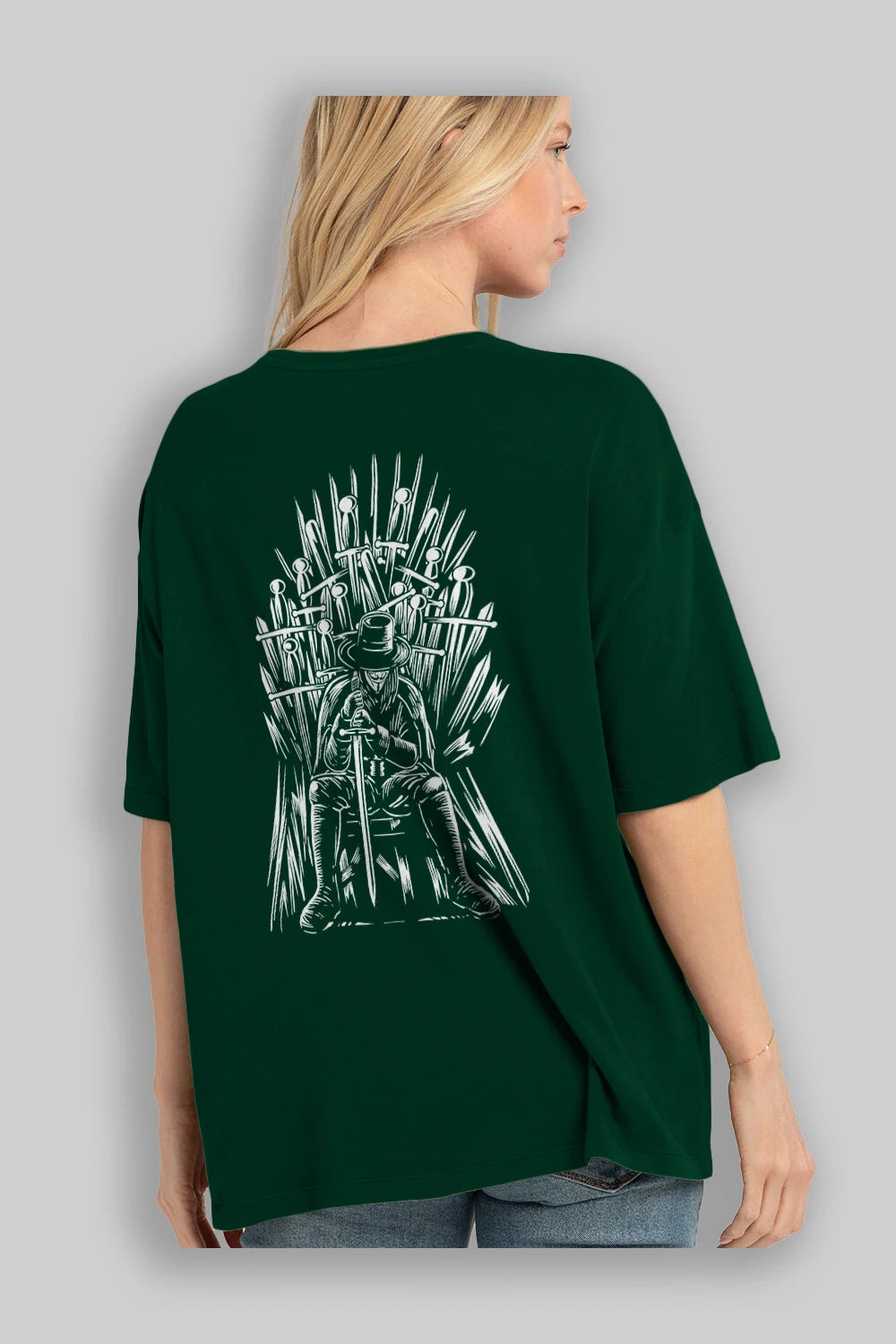 The Thrones Of Vendetta Arka Baskılı Oversize t-shirt Erkek Kadın Unisex %100 Pamuk