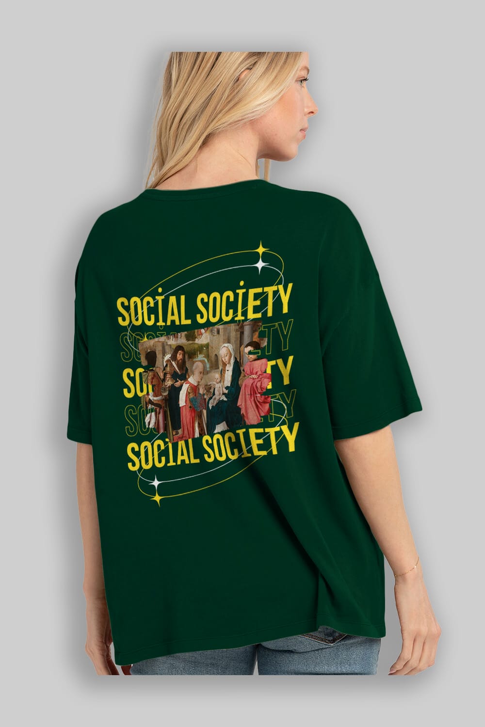 Social Society Yazılı Arka Baskılı Oversize t-shirt Erkek Kadın Unisex